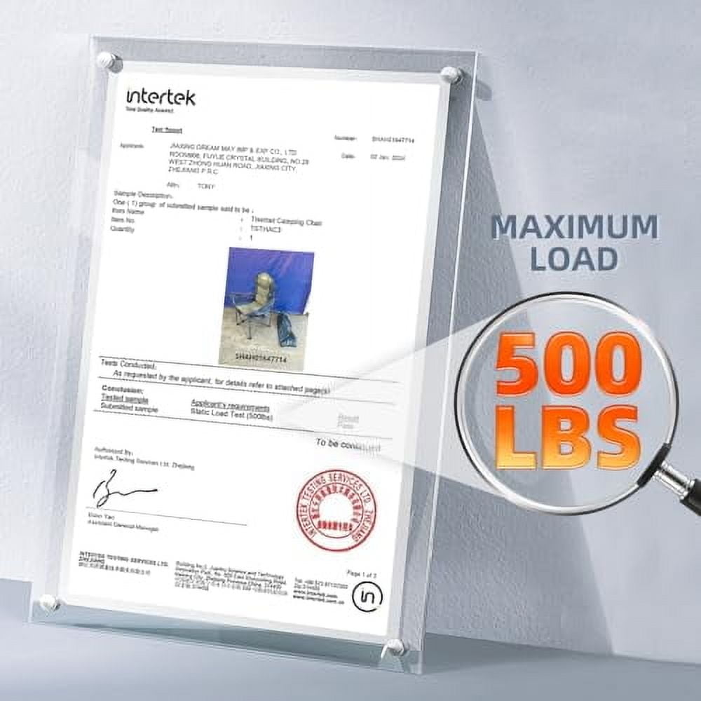 Oversized Camping Chair Folding Chair with Cooler Padded Outdoor Chairs Heavy Duty Support 500 LBS Steel Frame Collapsible Arm Chair with Cup Holder Black&Gray - Image 5