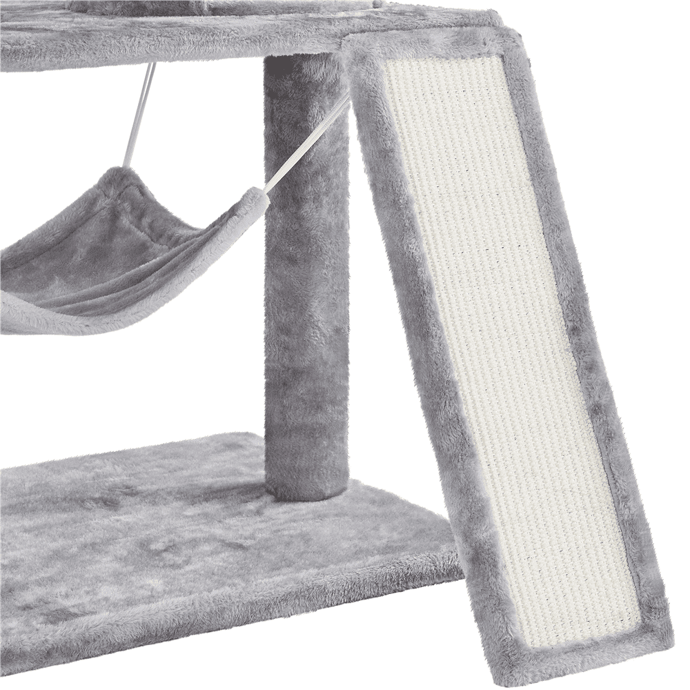 Renwick 63.5''H Multi Level Cat Tree Condo with Scratching Post, Light Gray - Image 3