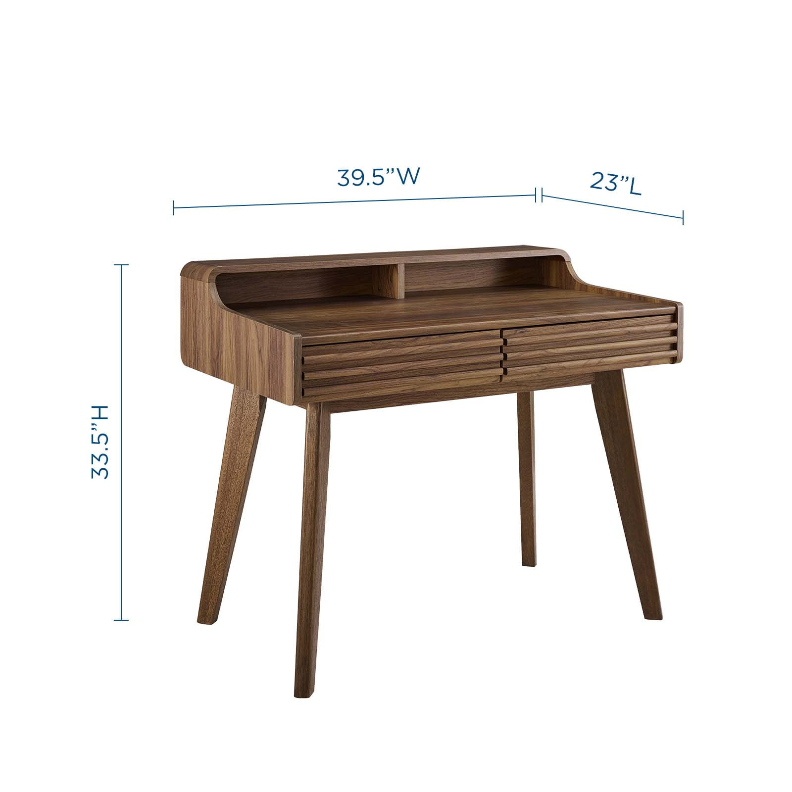 Modway Render Writing Desk in Walnut - Image 6