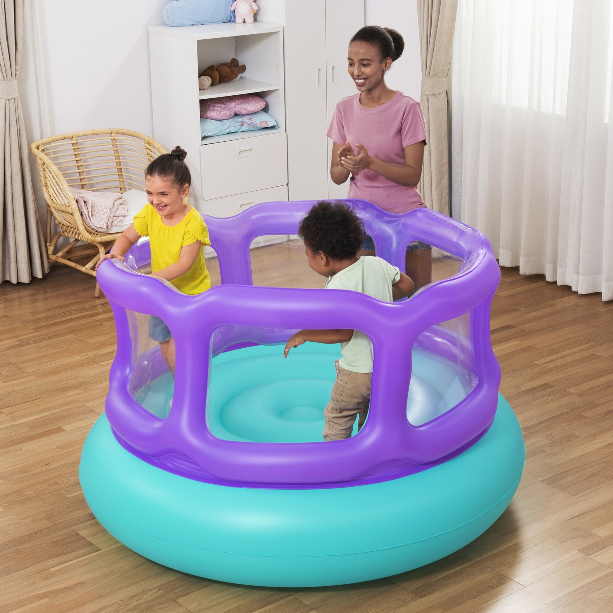 Bestway Laugh 'n Leap Kids Inflatable Bouncer for 2-5 yrs, (59.84" x 59.84" x 33.07") - Image 8