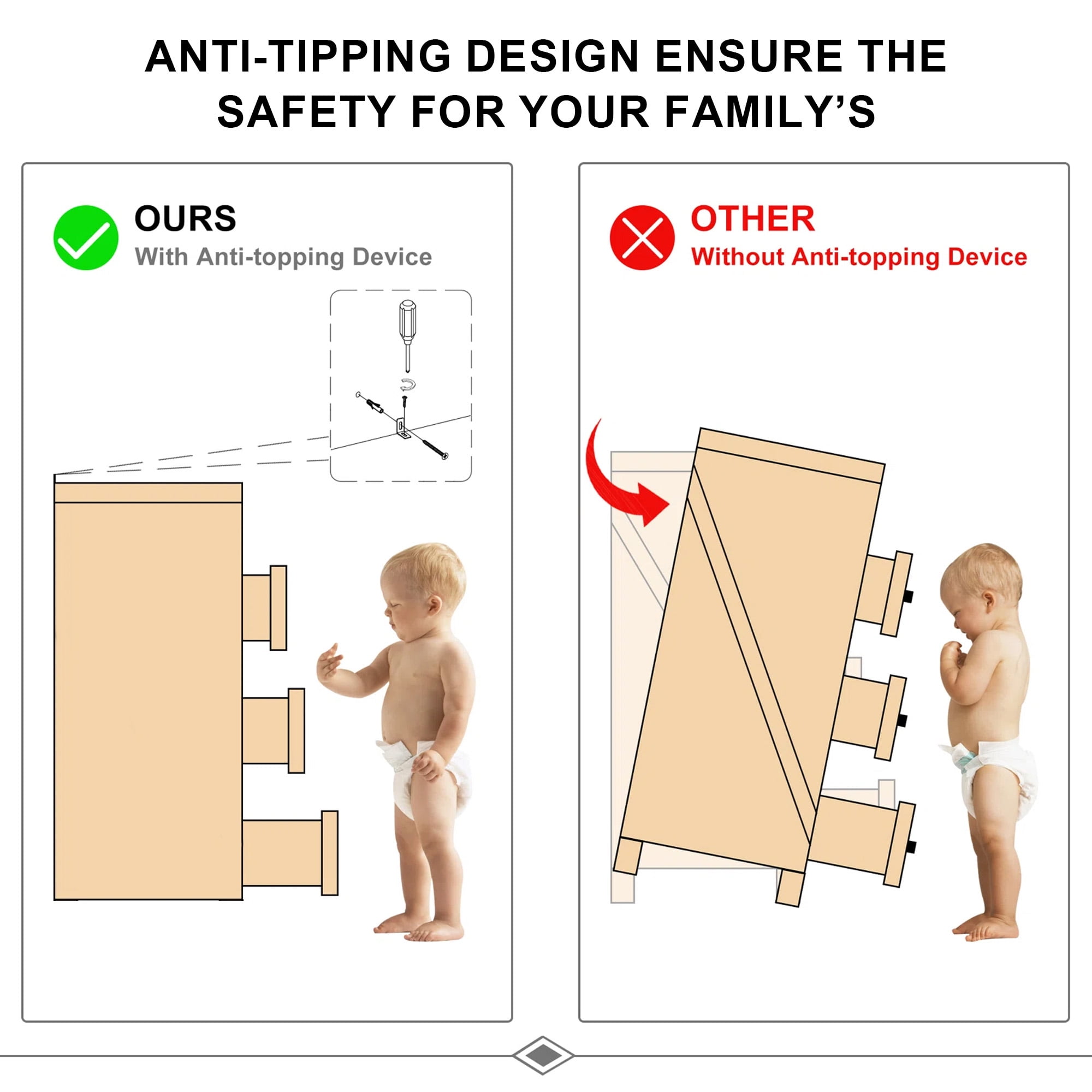 Aukfa Modern 6-Drawer Dresser Chest of Drawers Storage Cabinet for Bedroom Living Room, Green - Image 5