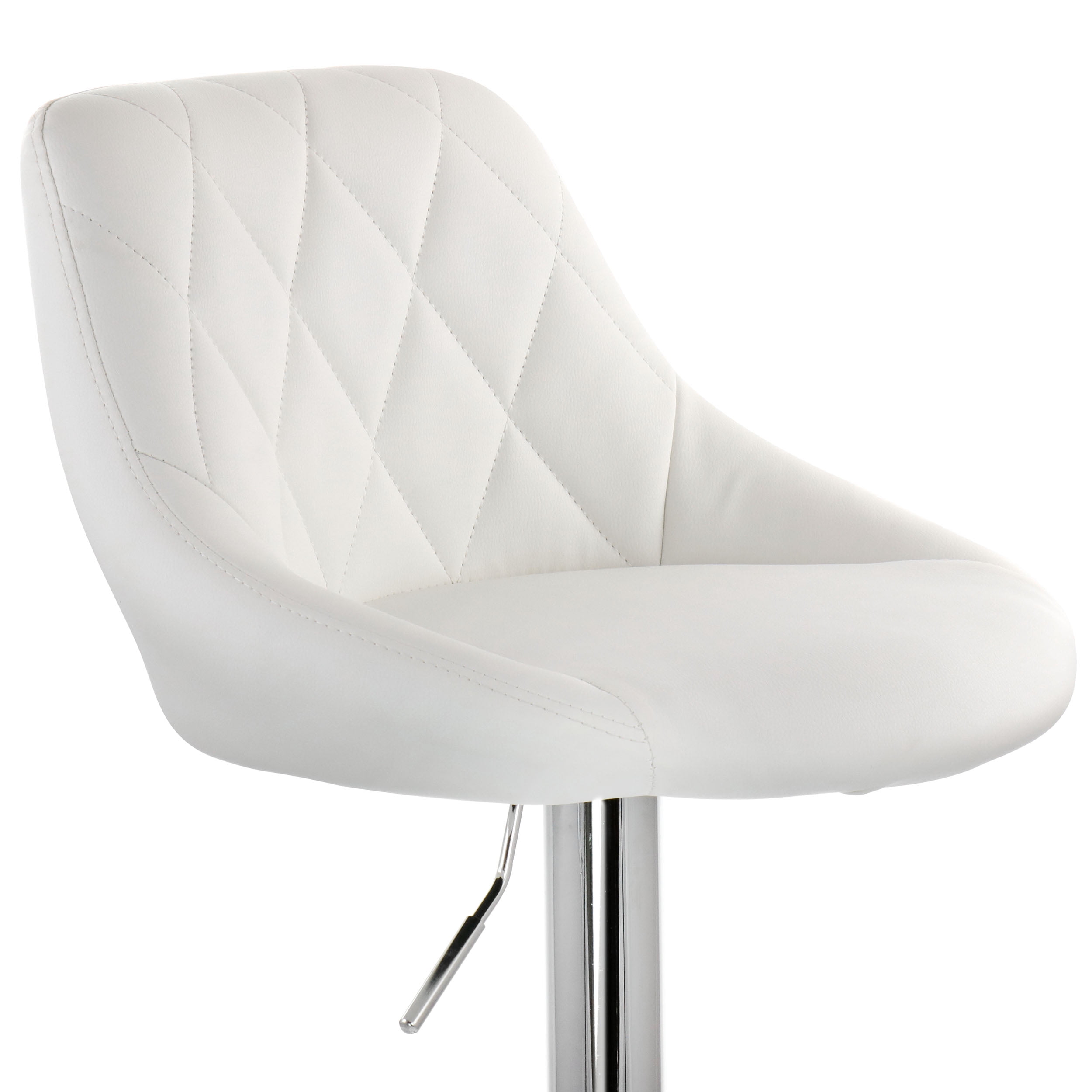 Elama Bar Stool with Adjustable Height & Swivel, White and Chrome, Set of 2 - Image 6