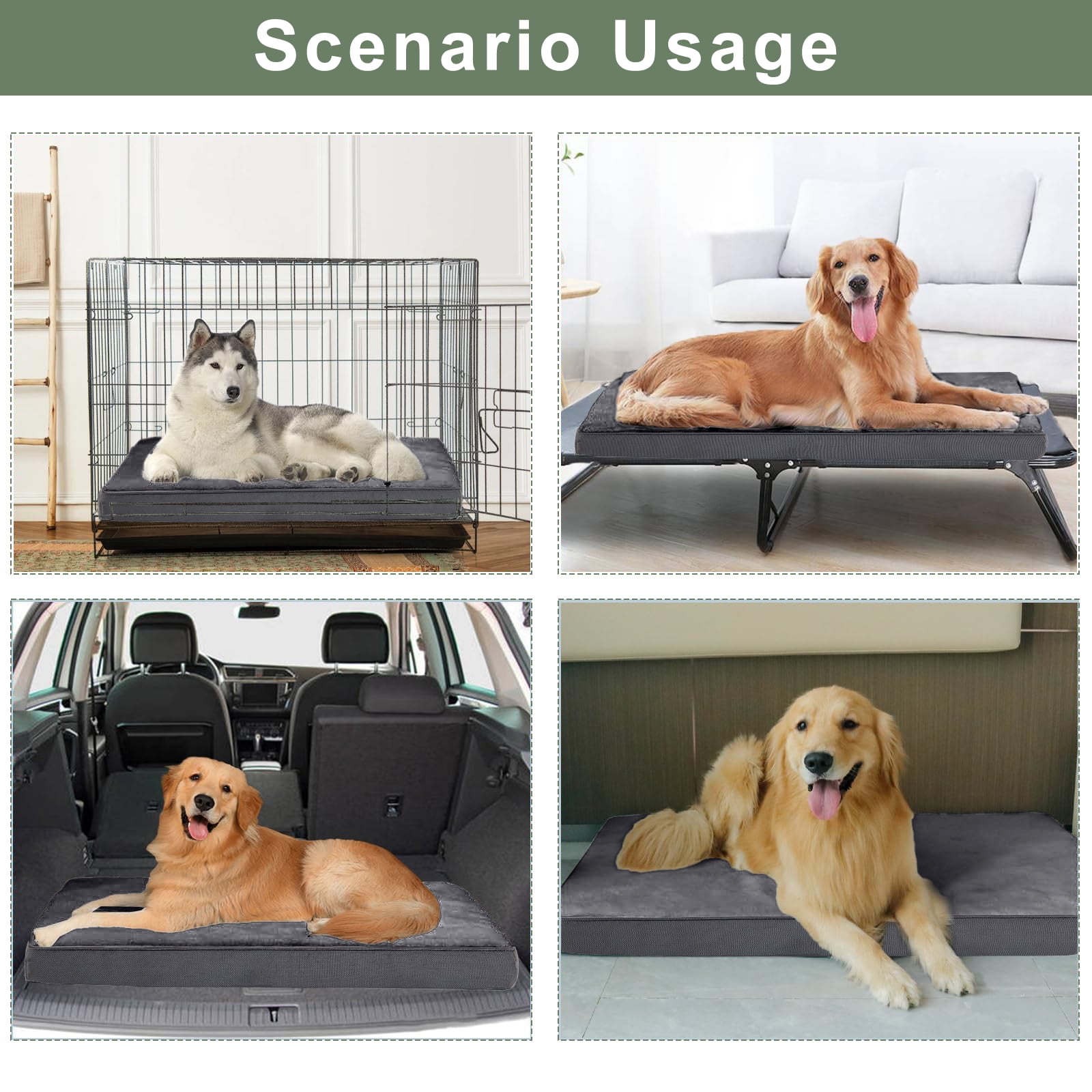 PayUSD Dog Bed for Extra Large Dogs, Big Orthopedic Dog Beds with Removable Washable Cover & Waterproof Lined, Egg Crate Foam Pet Bed Mats Suitable for Dogs Up to 100 lbs ( Dark Gery, 44"X32"X3") - Image 6