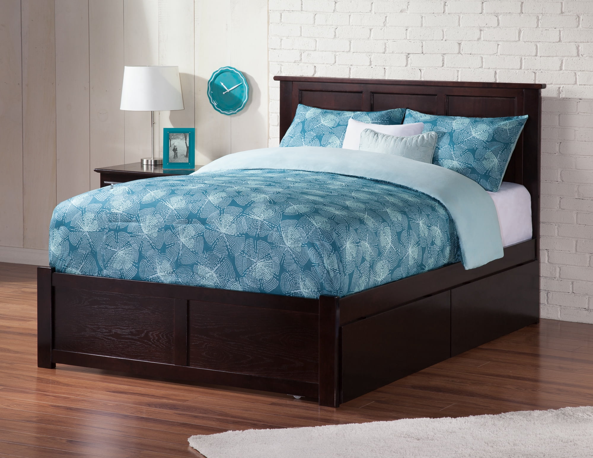 AFI Madison Full Wood Platform Bed with Footboard & 2 Storage Drawers in Espresso - Image 7