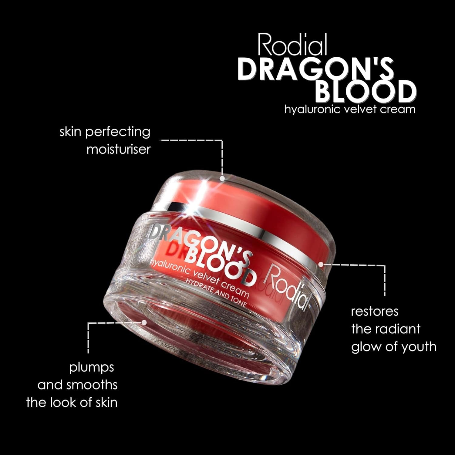 Rodial Dragons Blood Hyaluronic Velvet Facial Cream 50ml - Image 2
