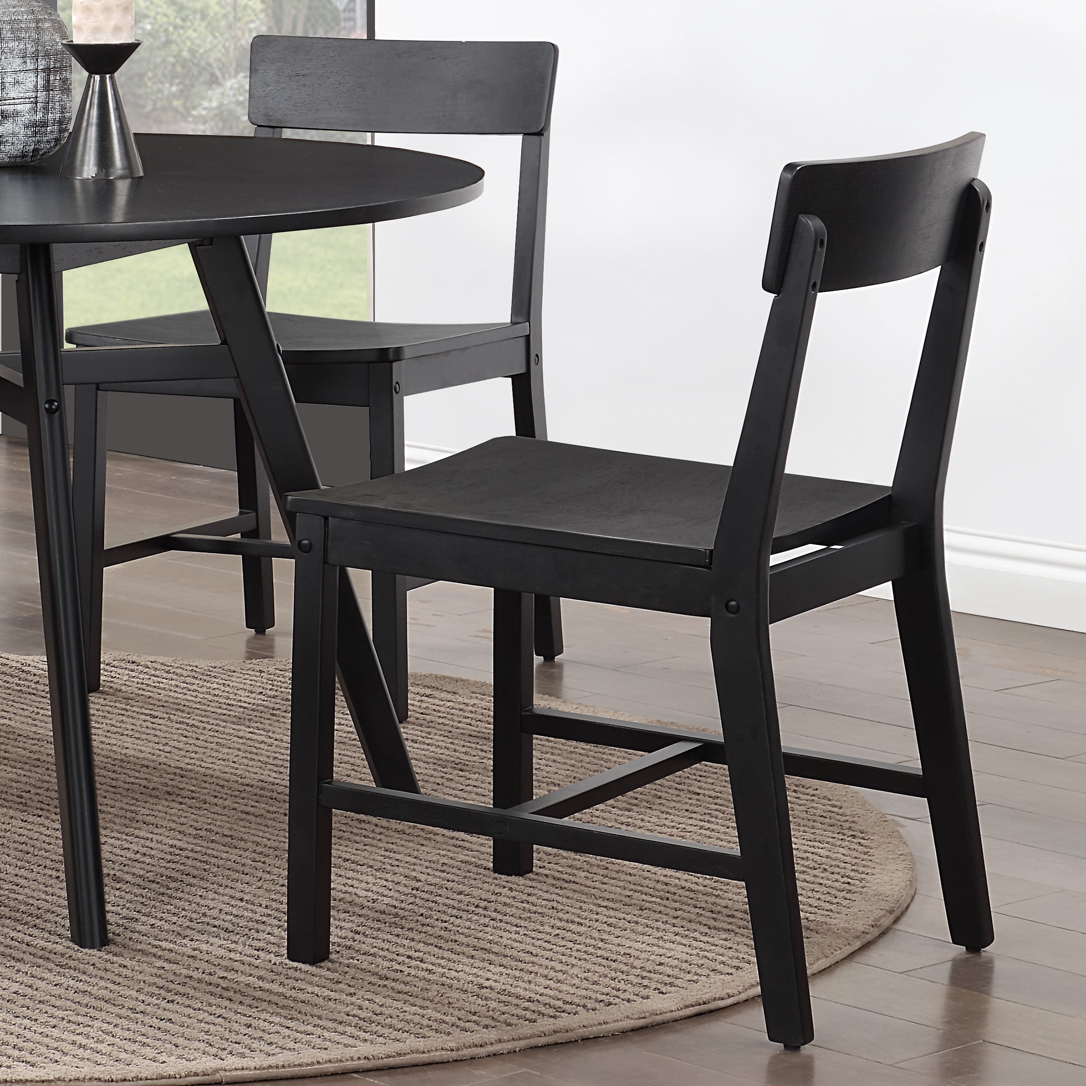 Mainstays Wood Dining Chair 4 Pack, Black Color, Wood Seat Pad, Include 4 Chairs for Indoor - Image 6