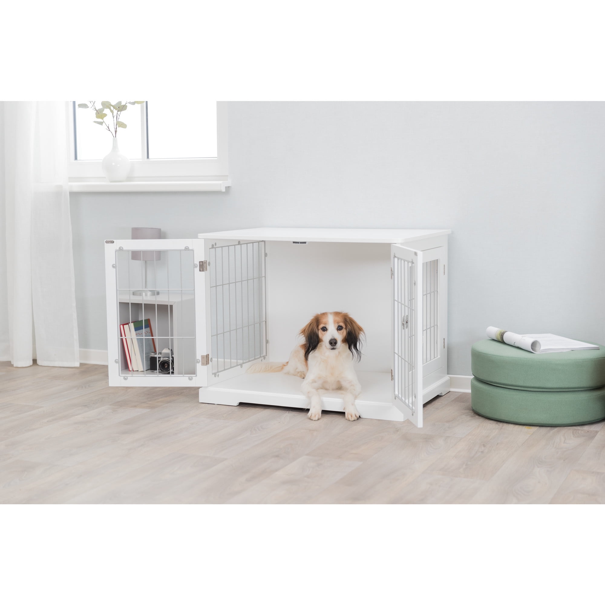 TRIXIE 29.5" Dog Crate, Indoor Crate Table for Dogs Up to 25 lb, Small Dog Kennel, White - Image 8