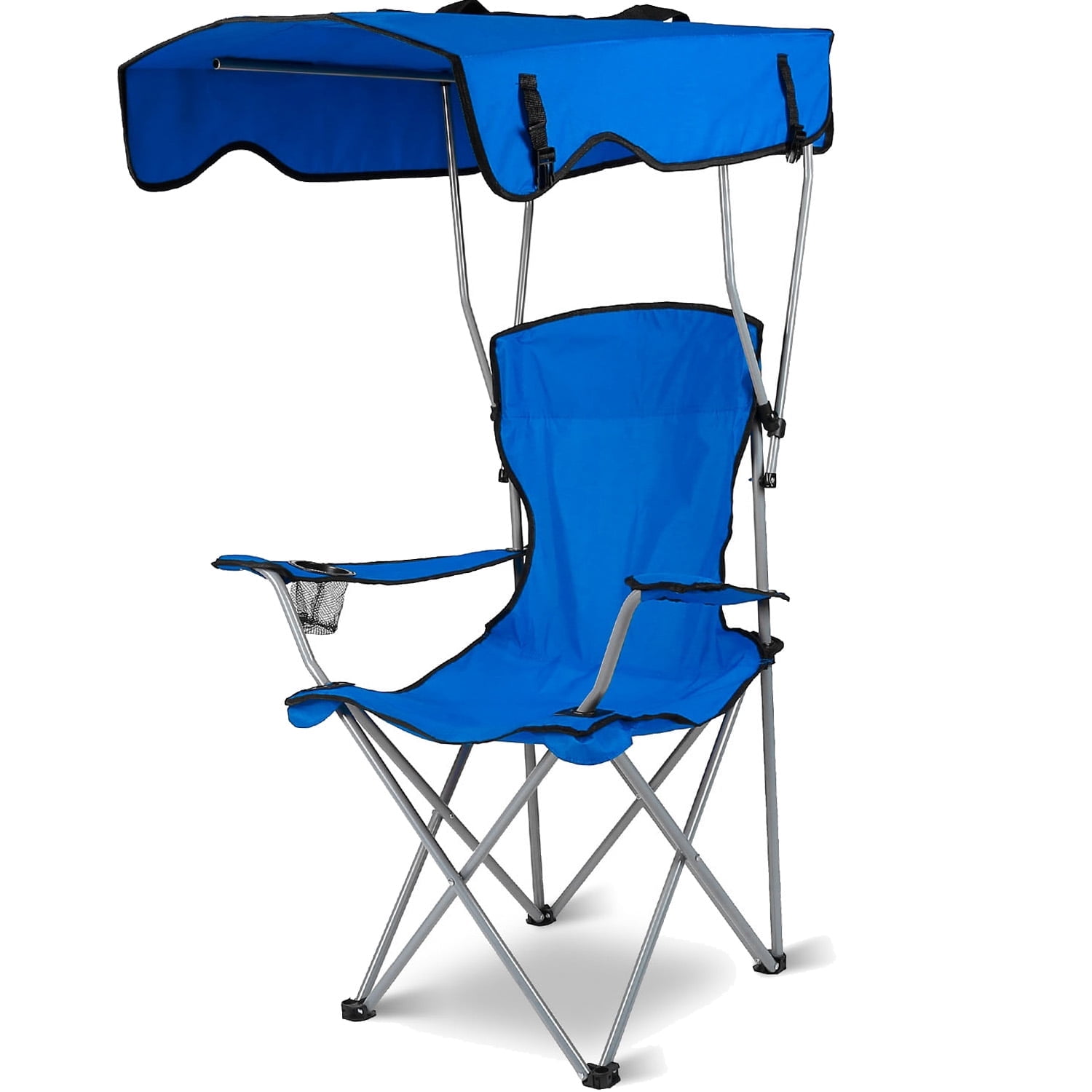 Moclever Portable Camping Chair Foldable Beach Canopy Chair Sun Protection 330lbs Load with Cup Holder for Outdoor Beach Travel, Blue - Image 8