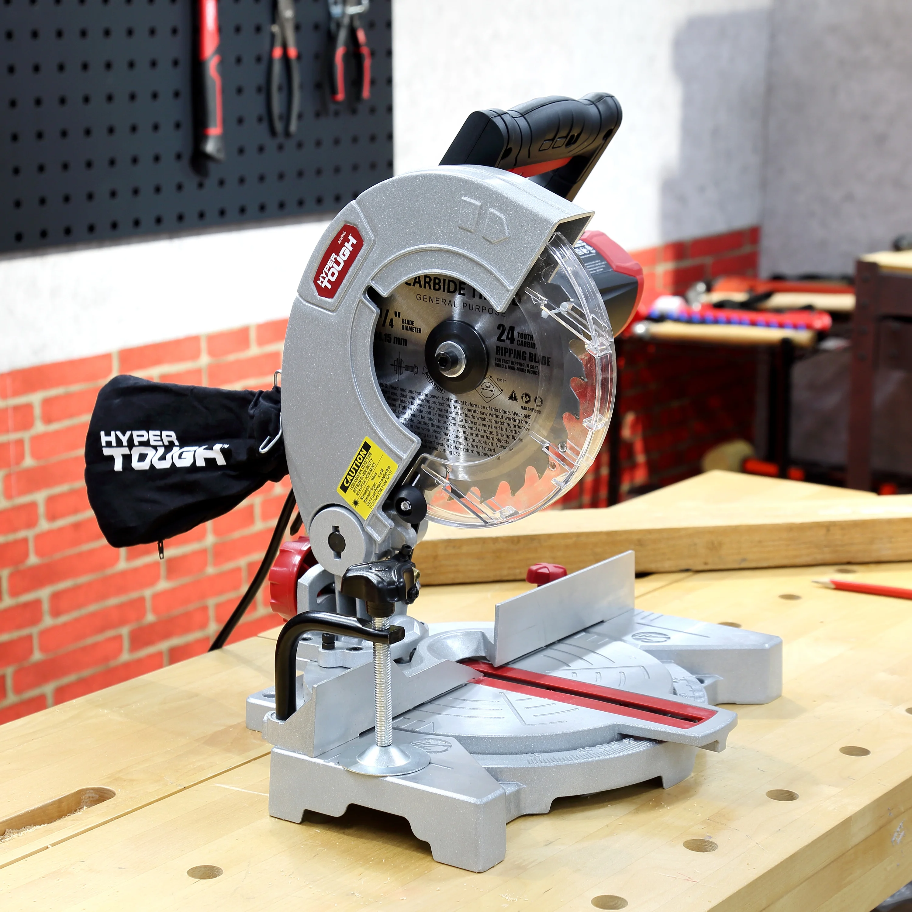 Hyper Tough 7-1/4 Inch 9 Amp Corded Compound Miter Saw, Laser Guide, New Condition - Image 10