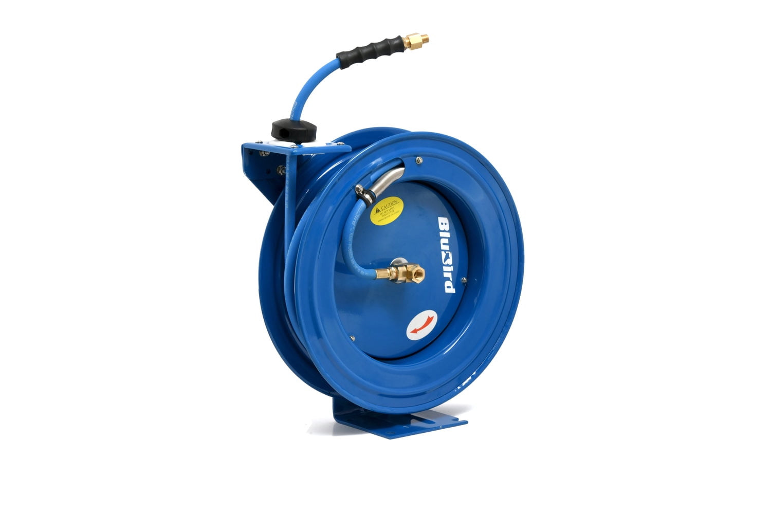 BluBird 3/8" Retractable Air Hose Reel, 300 PSI Rubber Hose, Heavy-Duty Steel Construction, Wall/Ceiling Mount - Image 2