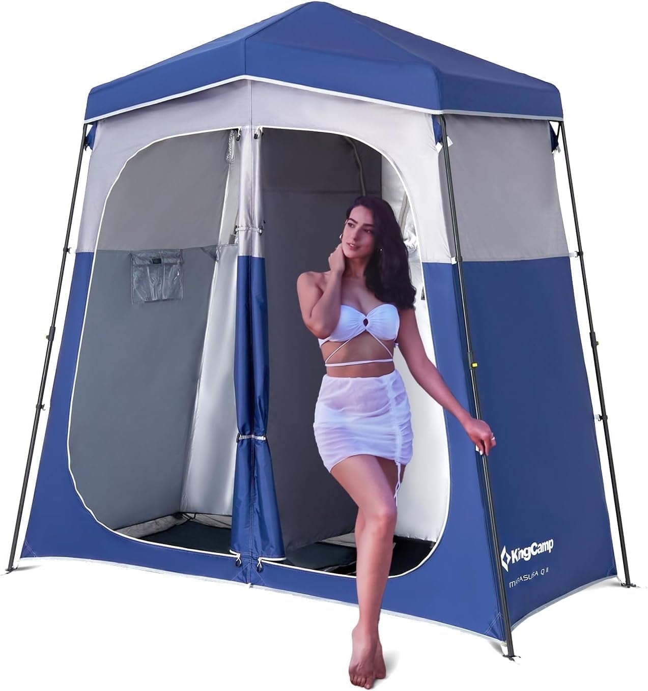 KingCamp 2 Rooms Camping Shower Tent, Oversize Privacy Tent with Carry Bag, Outdoor Weatherproof Portable Shelter, Instant Set Up for Camping Dressing Toilet Bathroom - Image 2