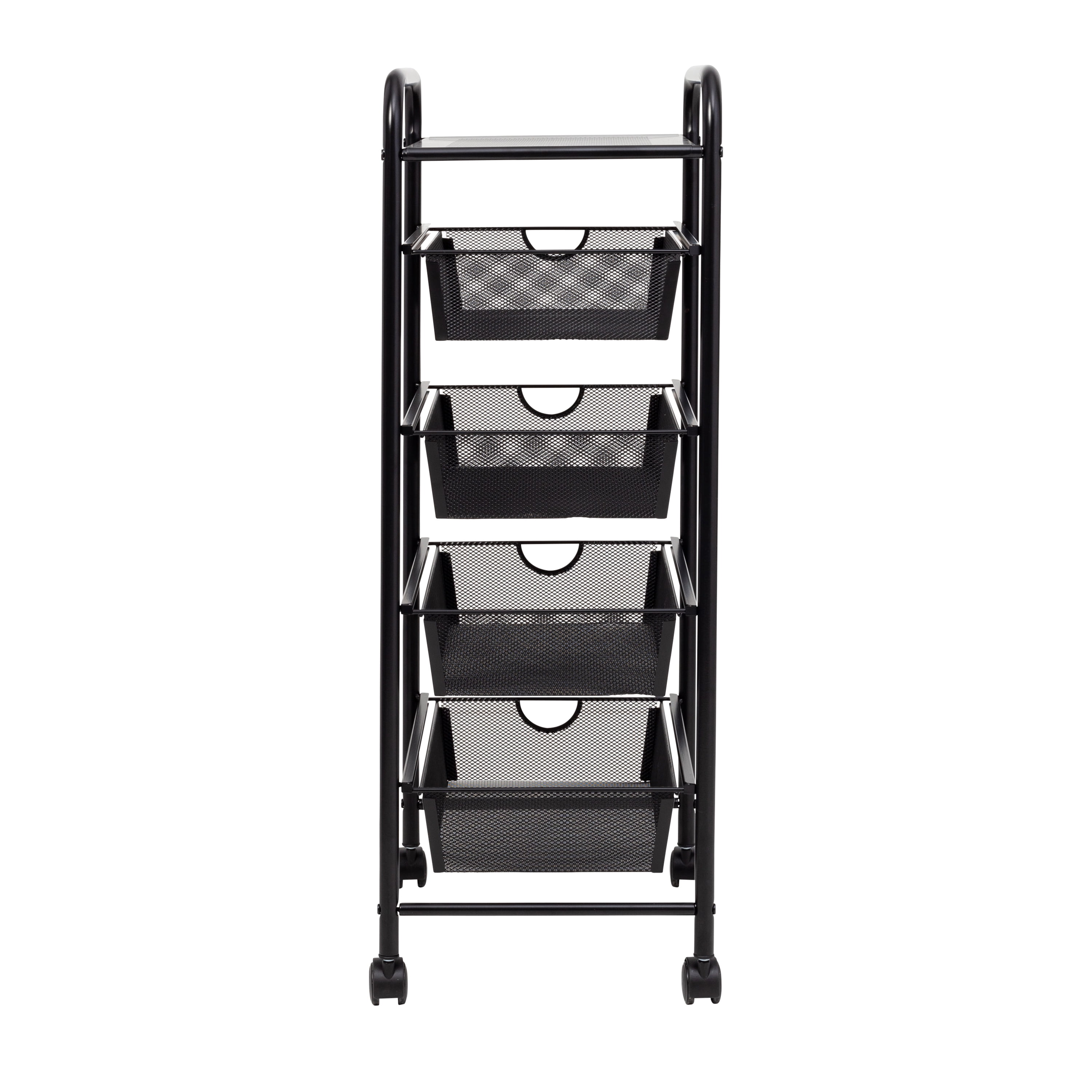 Honey-Can-Do 5-Tier Metal Rolling Storage Cart with Lockable Wheels, Black - Image 5