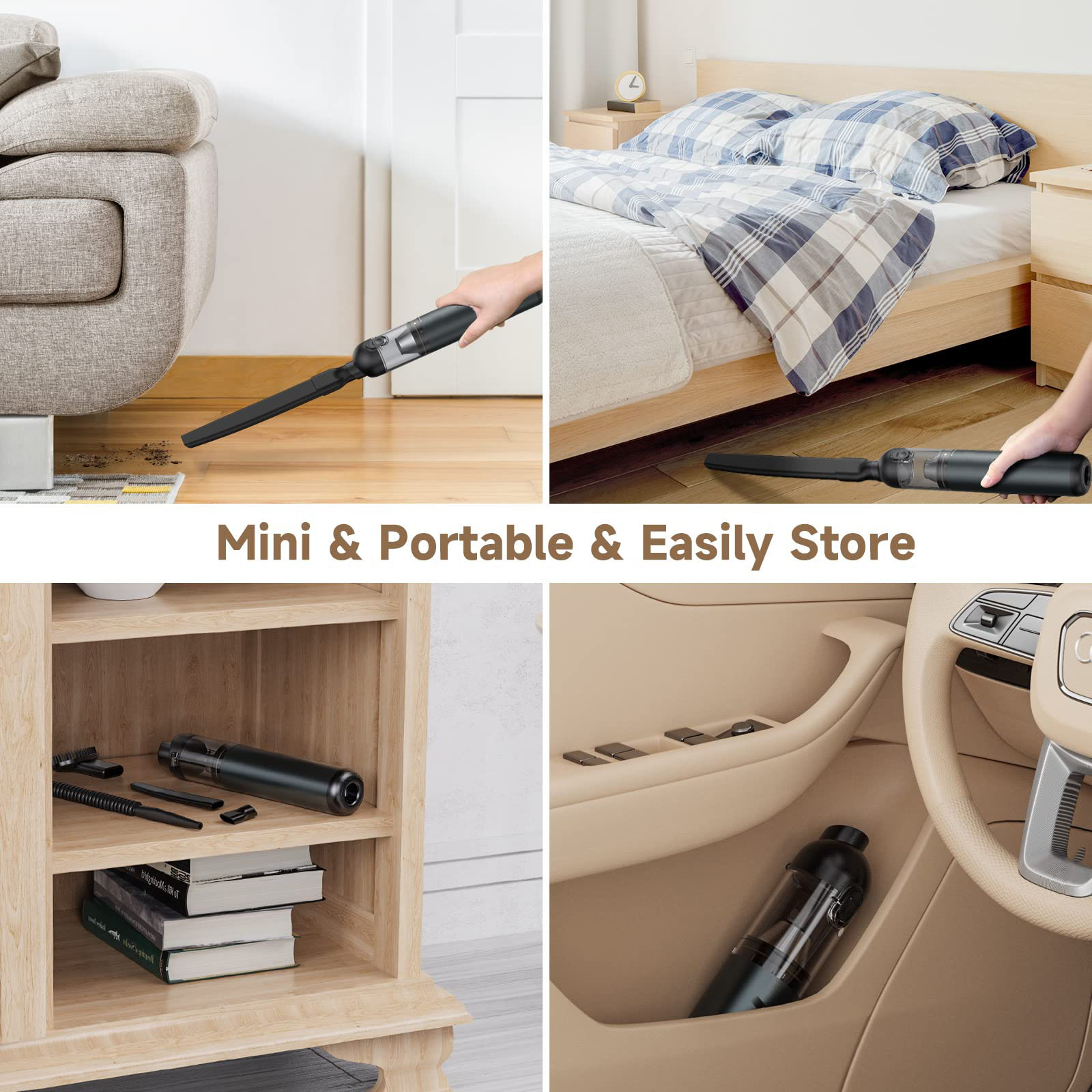 Car Vacuum Cordless, 16Kpa Powerful Wireless Handheld Vacuum, Portable Mini Hand Vac With Blower For Car - Image 5