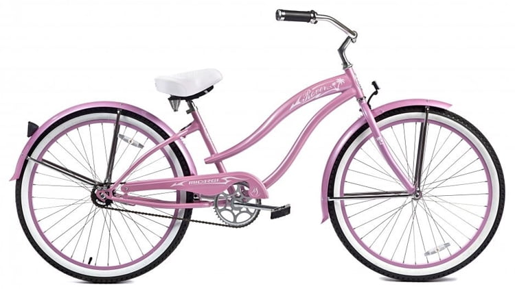 Micargi ROVER GX 26" Beach Cruiser Coaster Brake Single Speed Stainless Steel Spokes One Piece Crank Alloy Pink Rims 36H With Fenders Color: Pink/ Pink Rim - Image 4