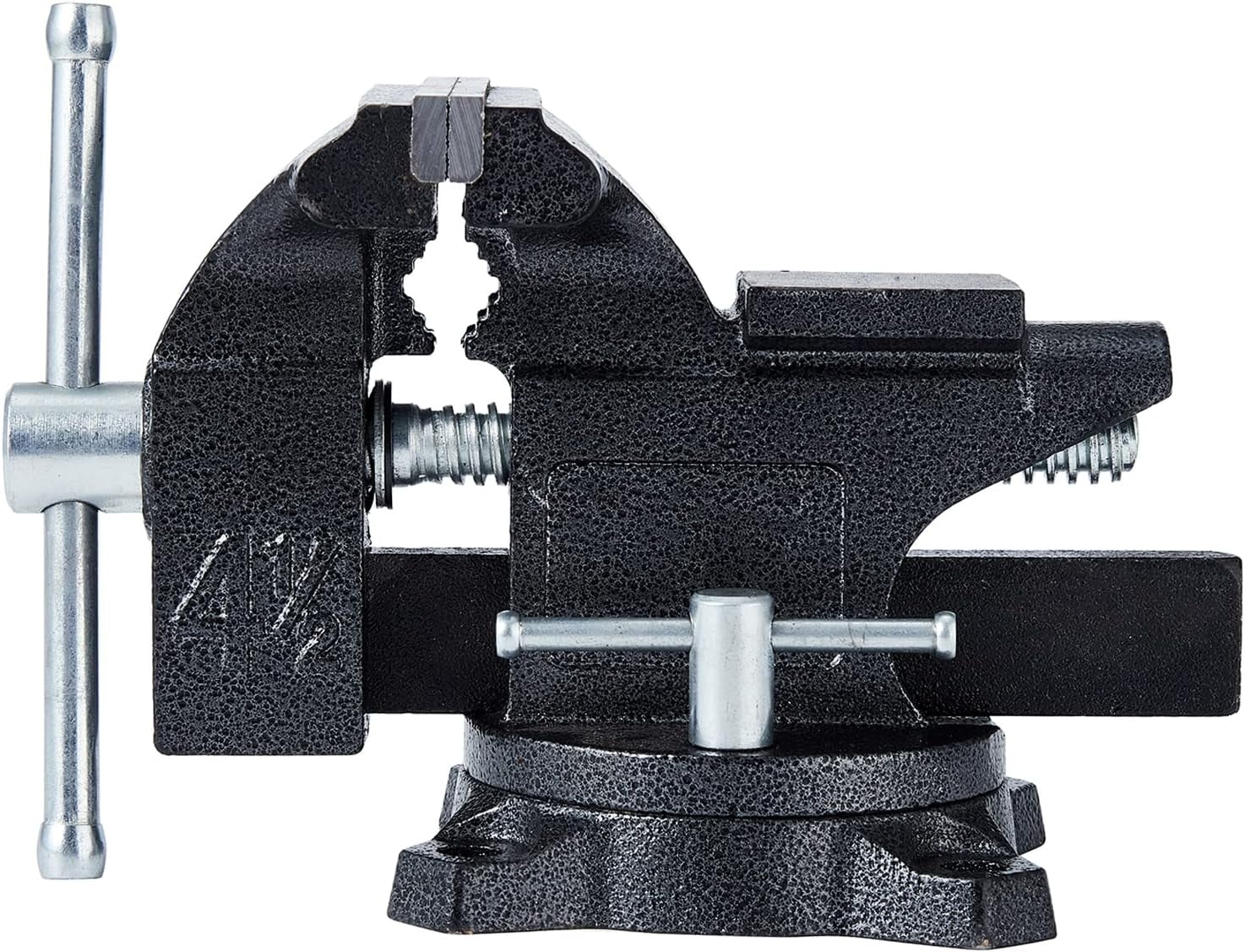 Gloppers Black Bench Vises, 4-1/2"Jaw Width with Swivel Base Table Vise Clamps - Image 4