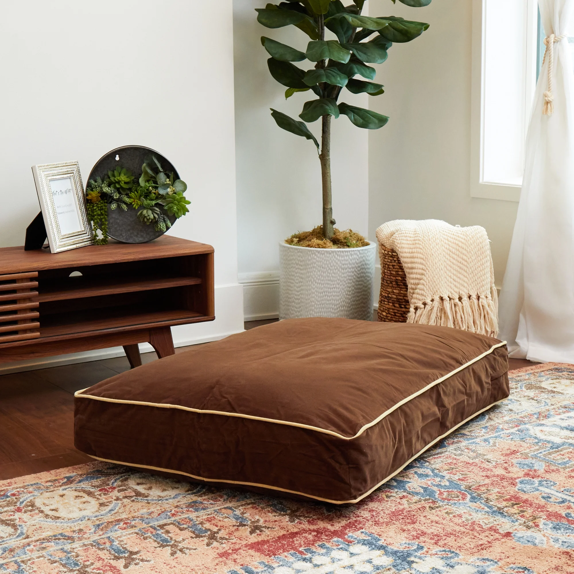 Happy Hounds Buster Rectangle Pillow Style Dog Bed, Cocoa, Medium (42 x 30 in.) - Image 4