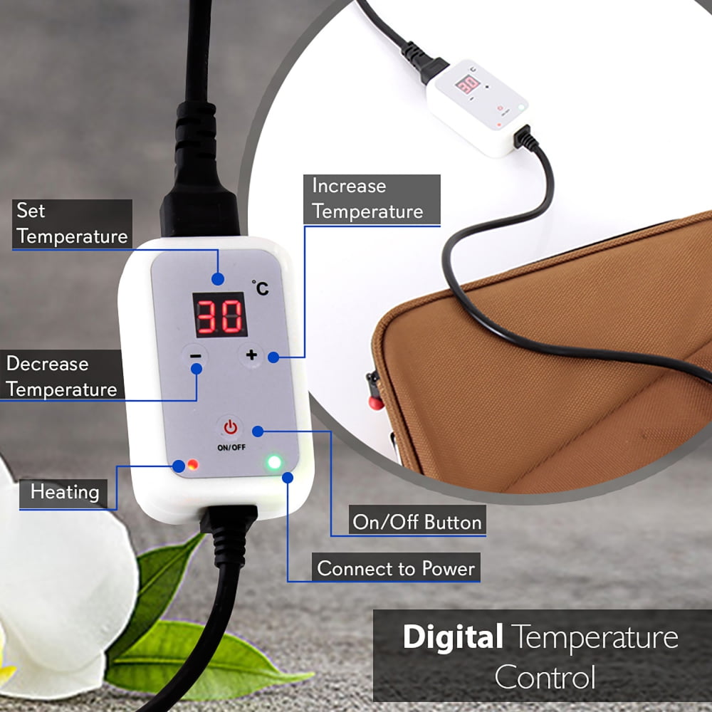 SereneLife PSLMSGST40 - Hot Stone Massage Kit - Portable Heated Rock Therapy System with Temperature Controller, Includes (12) Massaging Stones - Image 3