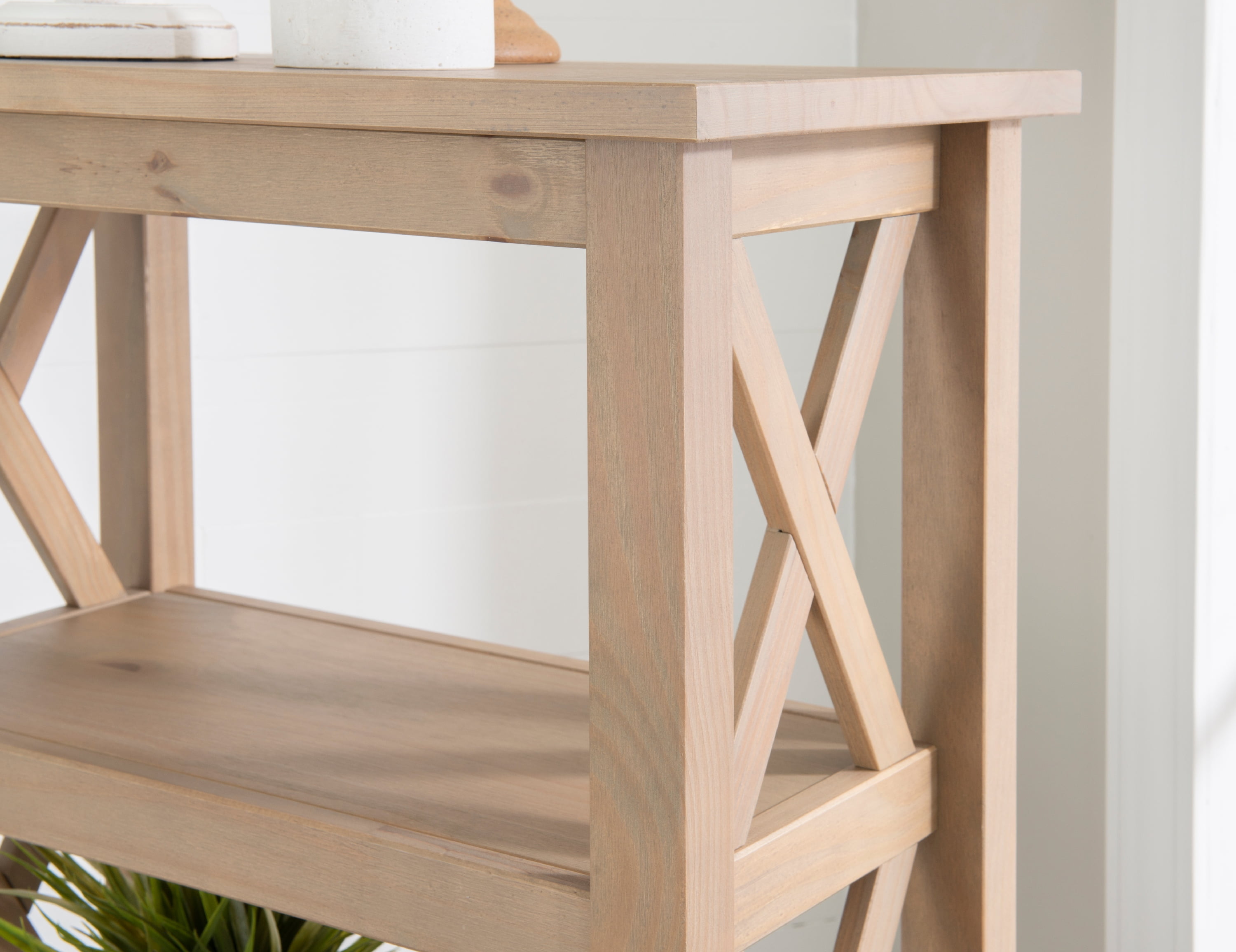 Linon Edmiston 4-Shelf Bookcase, 54" Tall, Driftwood - Image 3