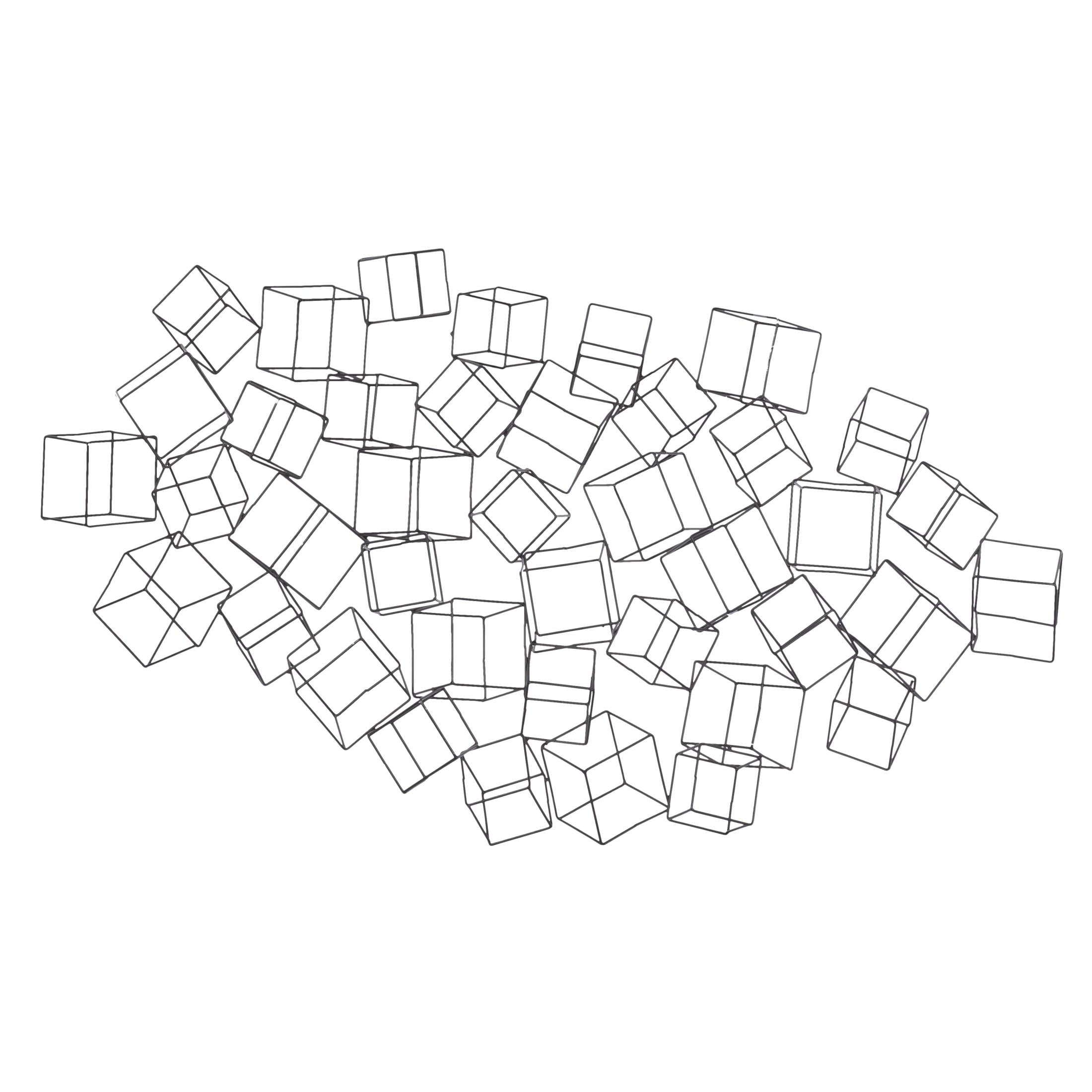 DecMode Black Metal 3D Layered Wire Cube Geometric Wall Decor - Image 8