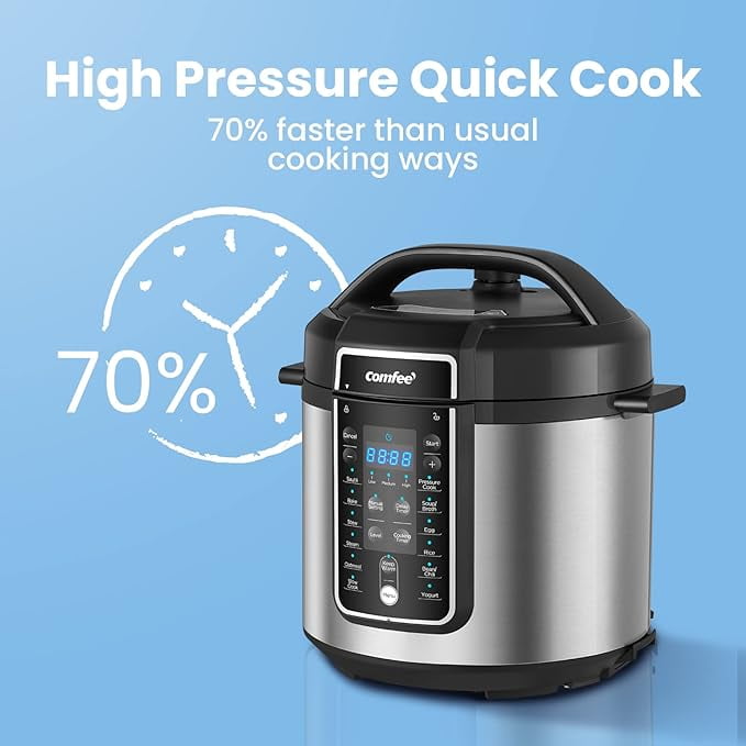 COMFEE' 6 Quart Stainless Steel Pressure Cooker - Image 6