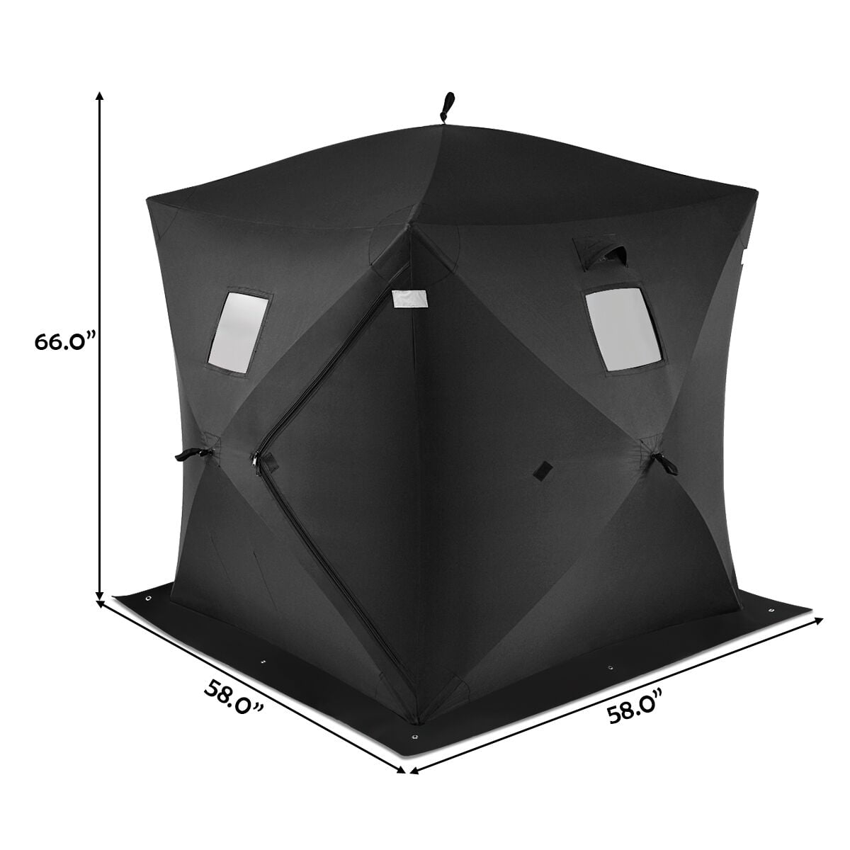 Costway 2-person Ice Fishing Shelter Tent Portable Pop Up House Outdoor Fish Equipment - Image 2