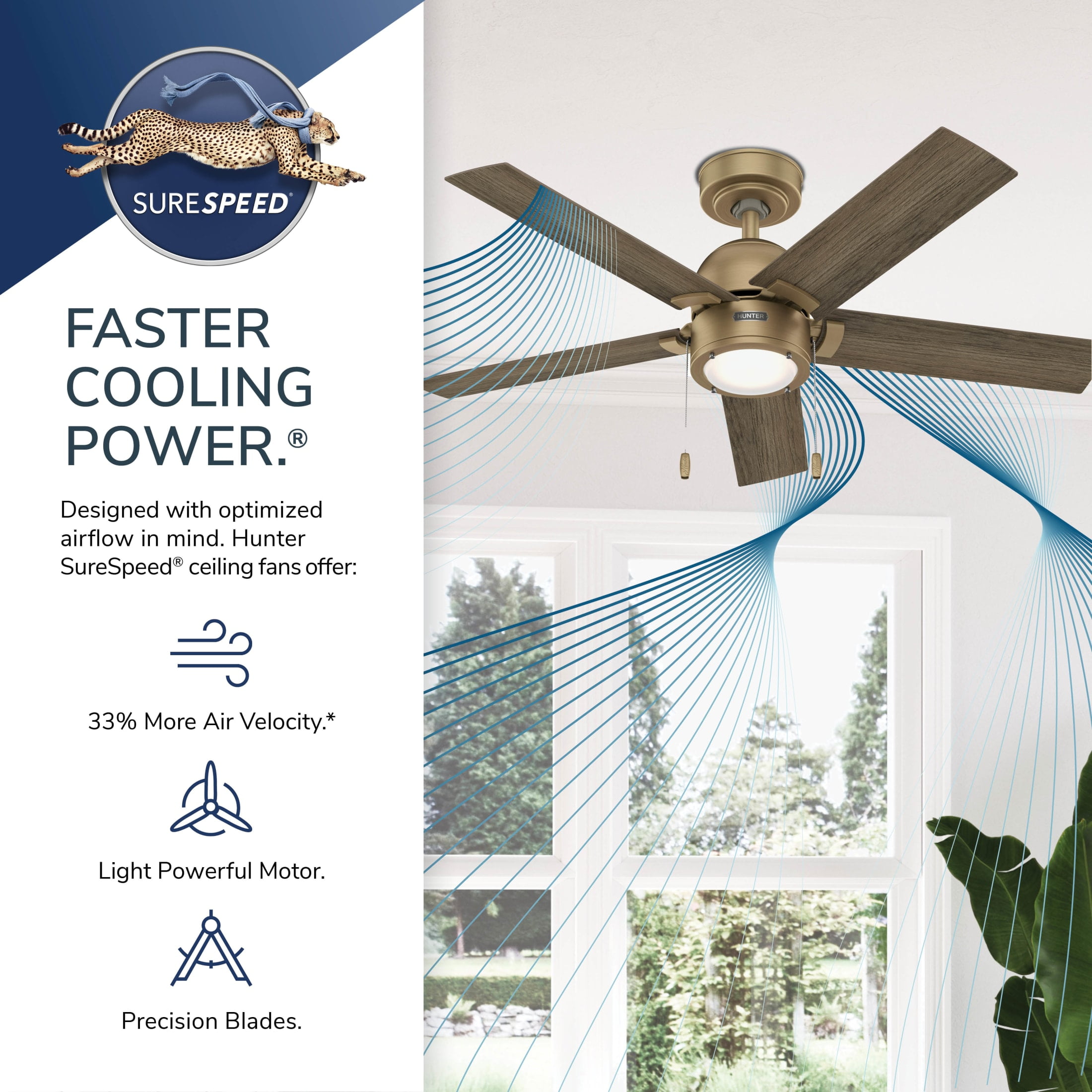 Hunter - Erling Indoor Ceiling Fan With Light, 44-inch, Matte White, Casual-style, 3-speed WhisperWind Motor, 51708, for Living Rooms, Bedrooms - Image 12