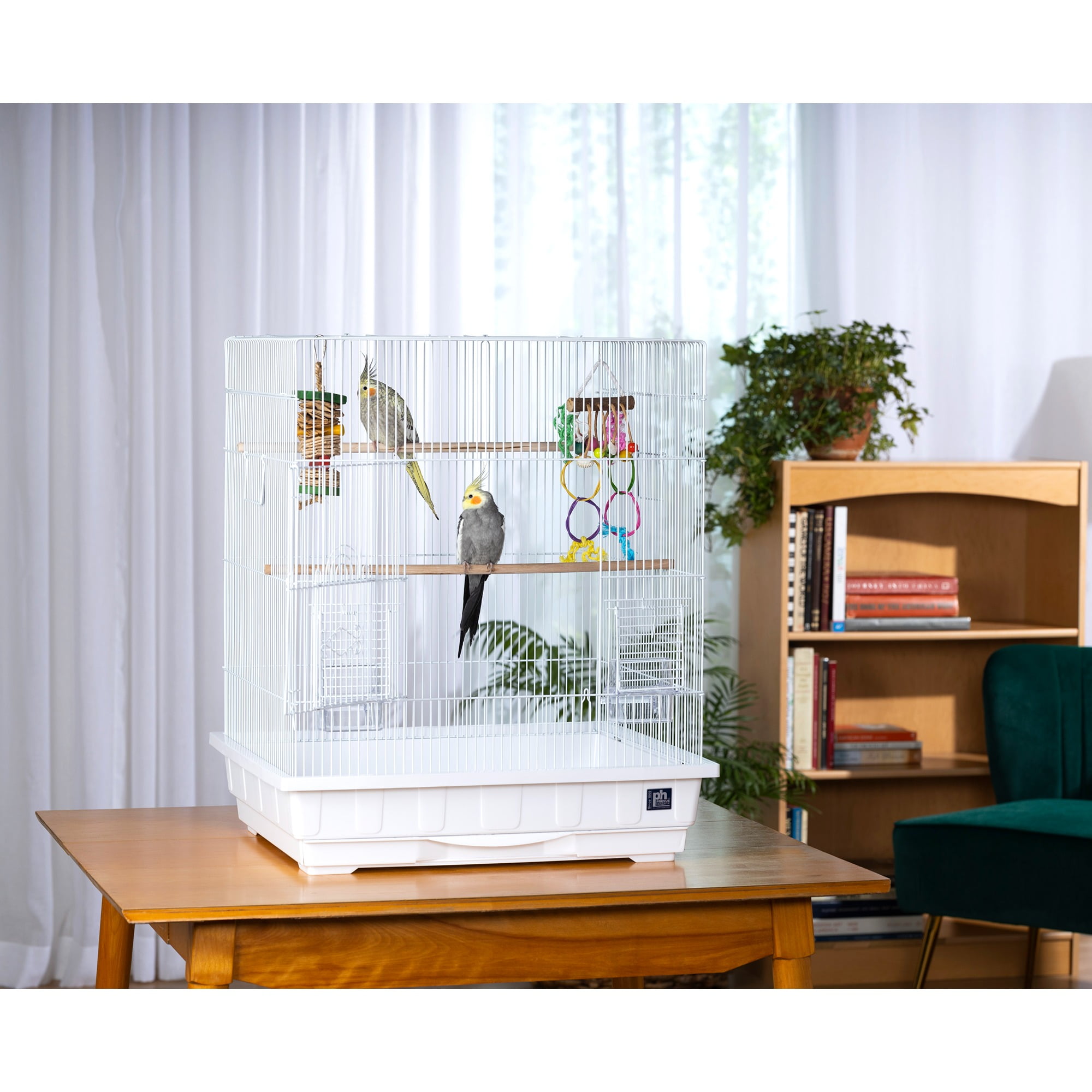 Prevue Pet Products Keet/Tiel Square Roof Bird Cage - White SP25212W/W - Image 5