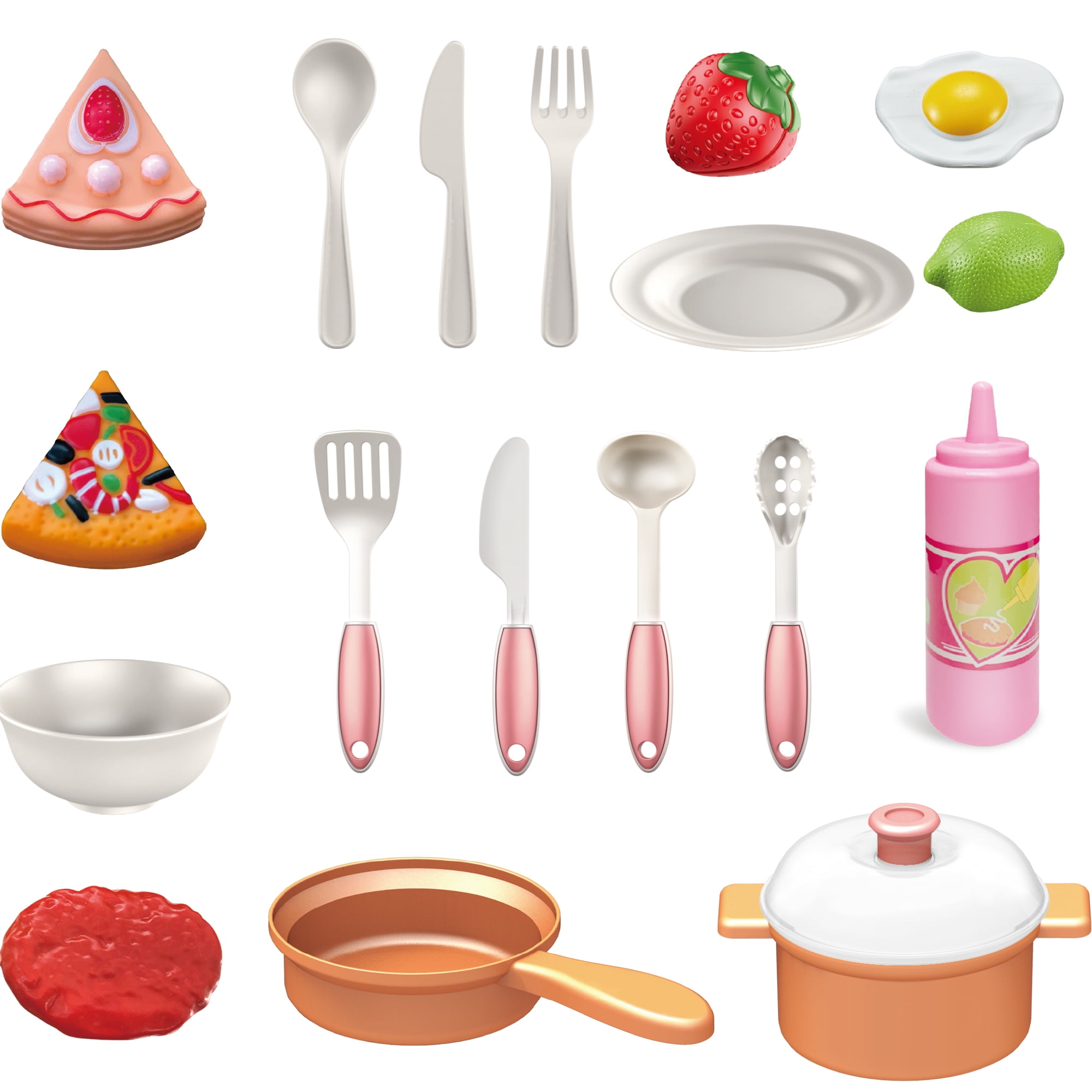 Beefunni 34 inch Blue Pretend Play Kitchen Toys Pretend Food Sets- Kitchen Toys for Kids Ages 2 3 4, Cooking Set for Toddlers 1-3, Play Kitchen Accessories Christmas Gifts Toys for Girls Boys 3+ - Image 6