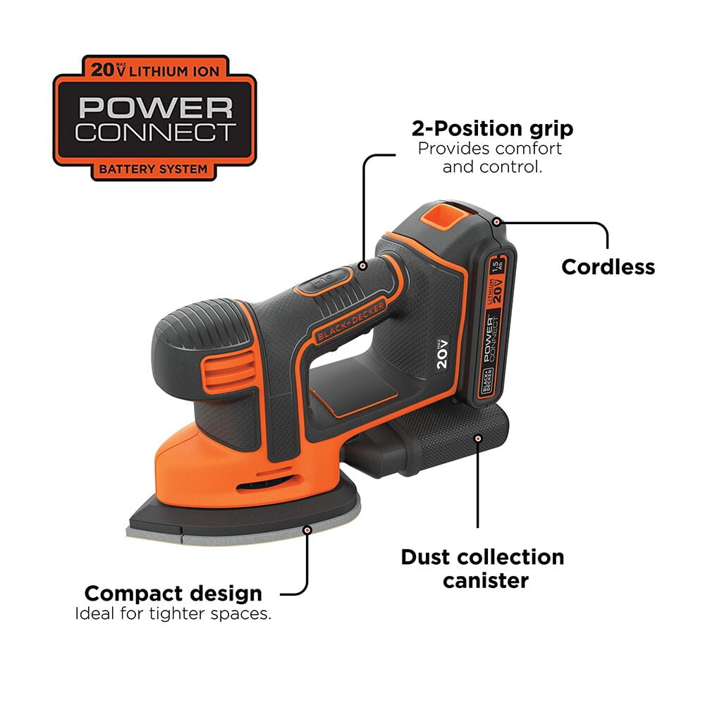 BLACK+DECKER 20V MAX* Cordless Mouse Sander, BDCMS20C - Image 13