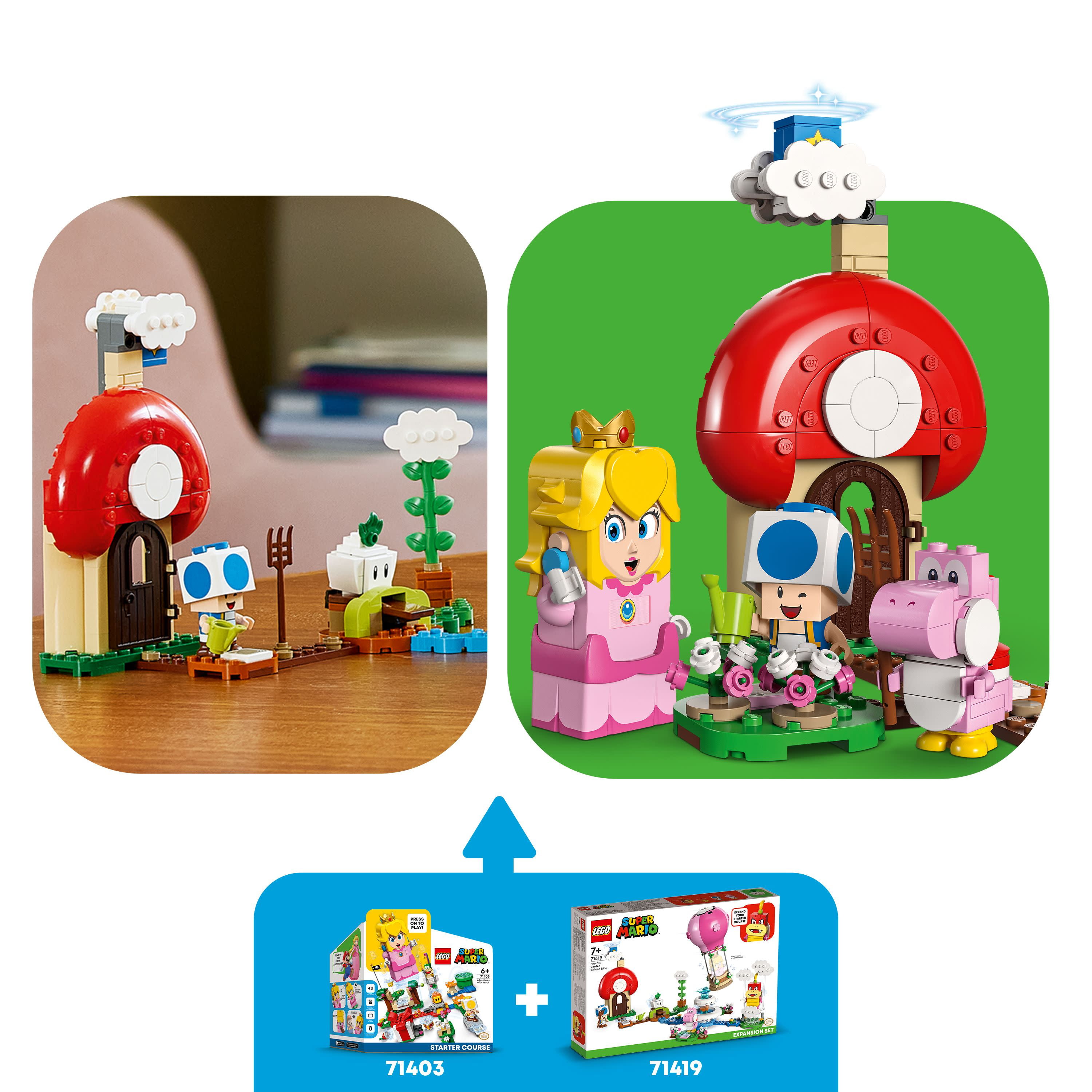 LEGO Super Mario Peach's Garden Balloon Ride Expansion Set 71419 with Pom Pom, Blue Toad and Pink Yoshi, Building Toy Game, Gift Idea for Kids Aged 7 Plus - Image 5