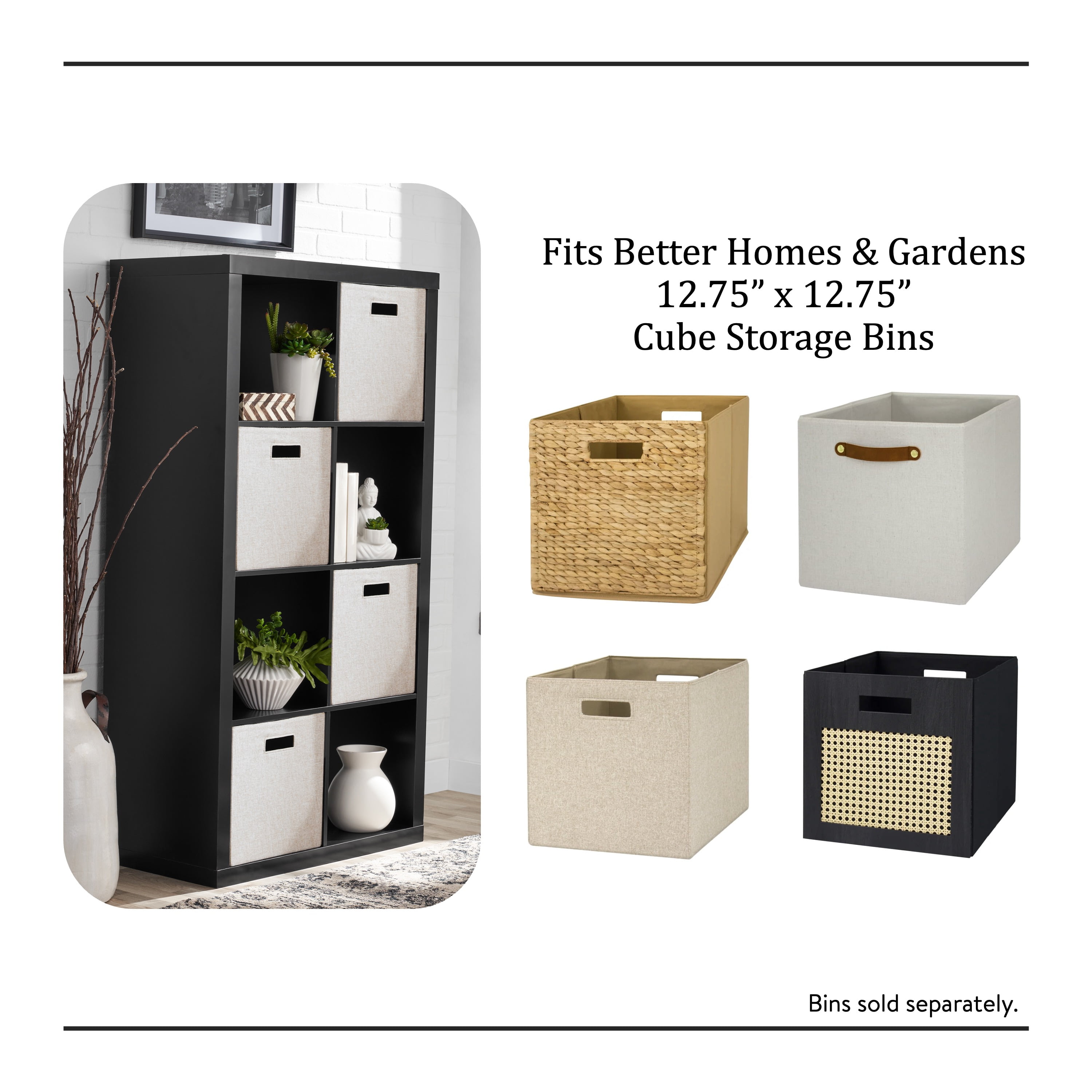 (3 pack) Better Homes & Gardens 8 Cube Storage Organizer, Solid Black - Image 10