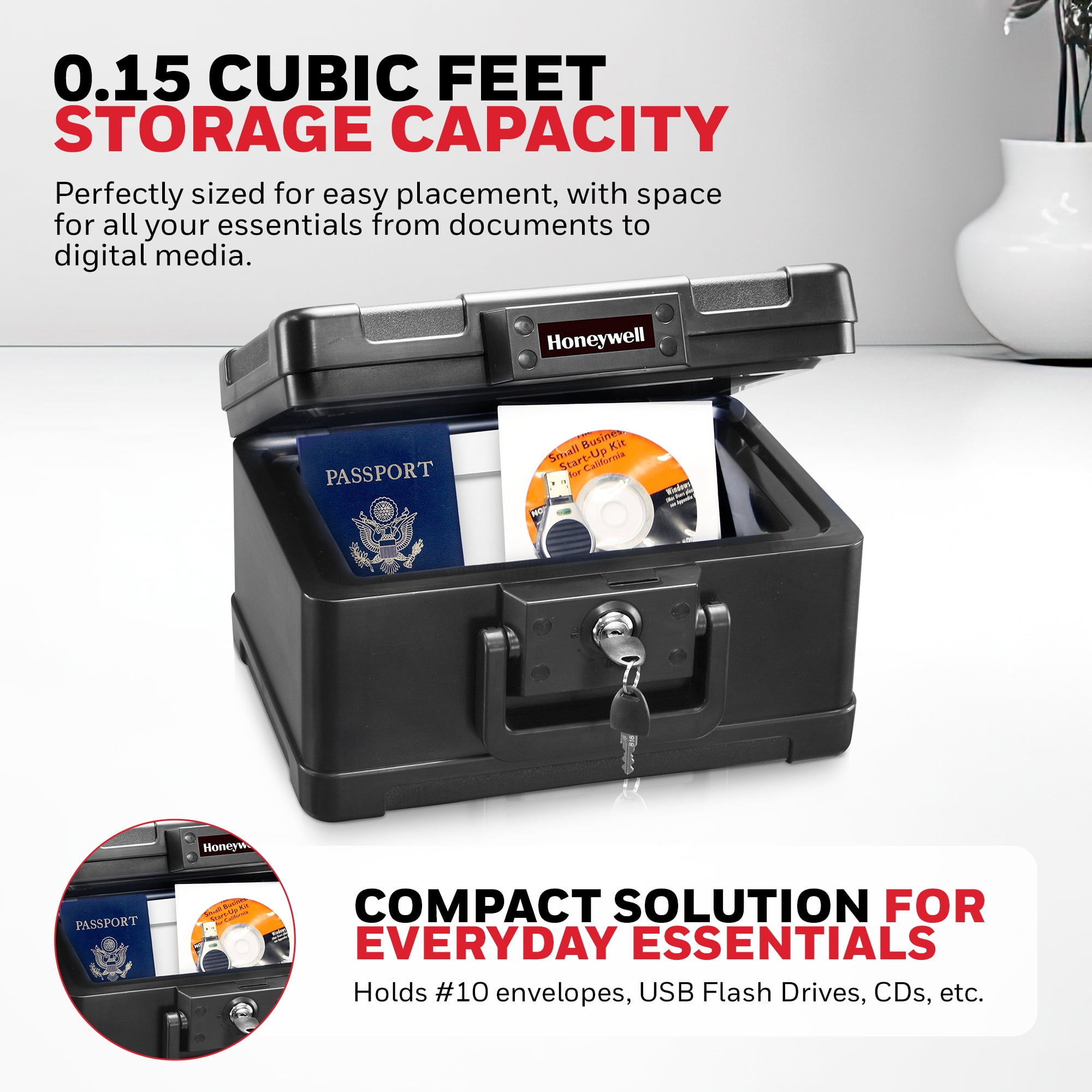 Honeywell 0.15 cu. ft. 30-Minute Fire Molded Chest with Key Lock, 1101 - Image 3