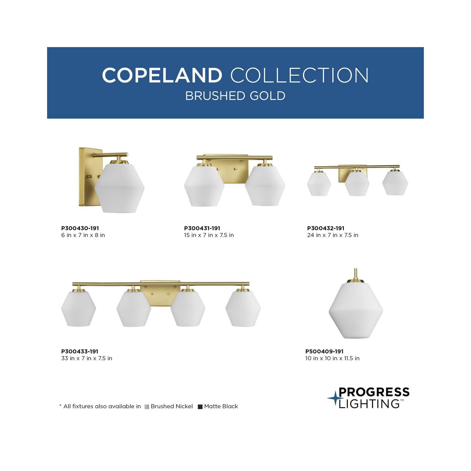 Copeland Collection Two-Light Brushed Gold Vanity Mid-Century Modern Vanity Light - Image 5