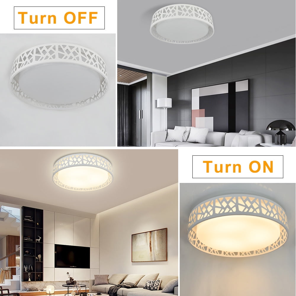 Depuley 18.5" Modern Flush Mount Ceiling Light with Remote White Ceiling Light for Dining Room Bedroom, 3 Color Changeable Timing - Image 7