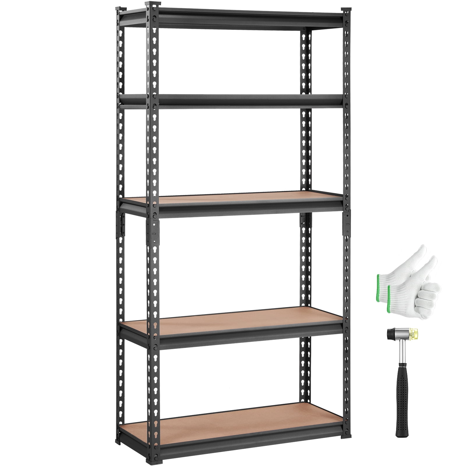 SKYSHALO Garage Storage 5-Tier SPCC Carbon Steel, MDF Boards 33.86 x 3.54 x 12.60 Inches, Black - Image 9
