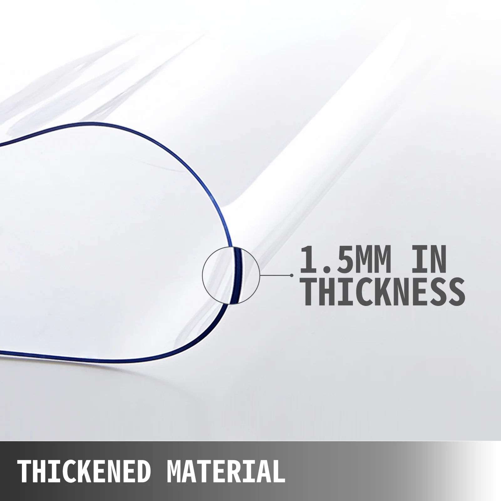 VEVORbrand Clear Table Protector 42" x 84",PVC 1.5 mm Thick Wipeable Easy Clean, Desk Protector for End Table, Night Stand, Dresser - Image 3