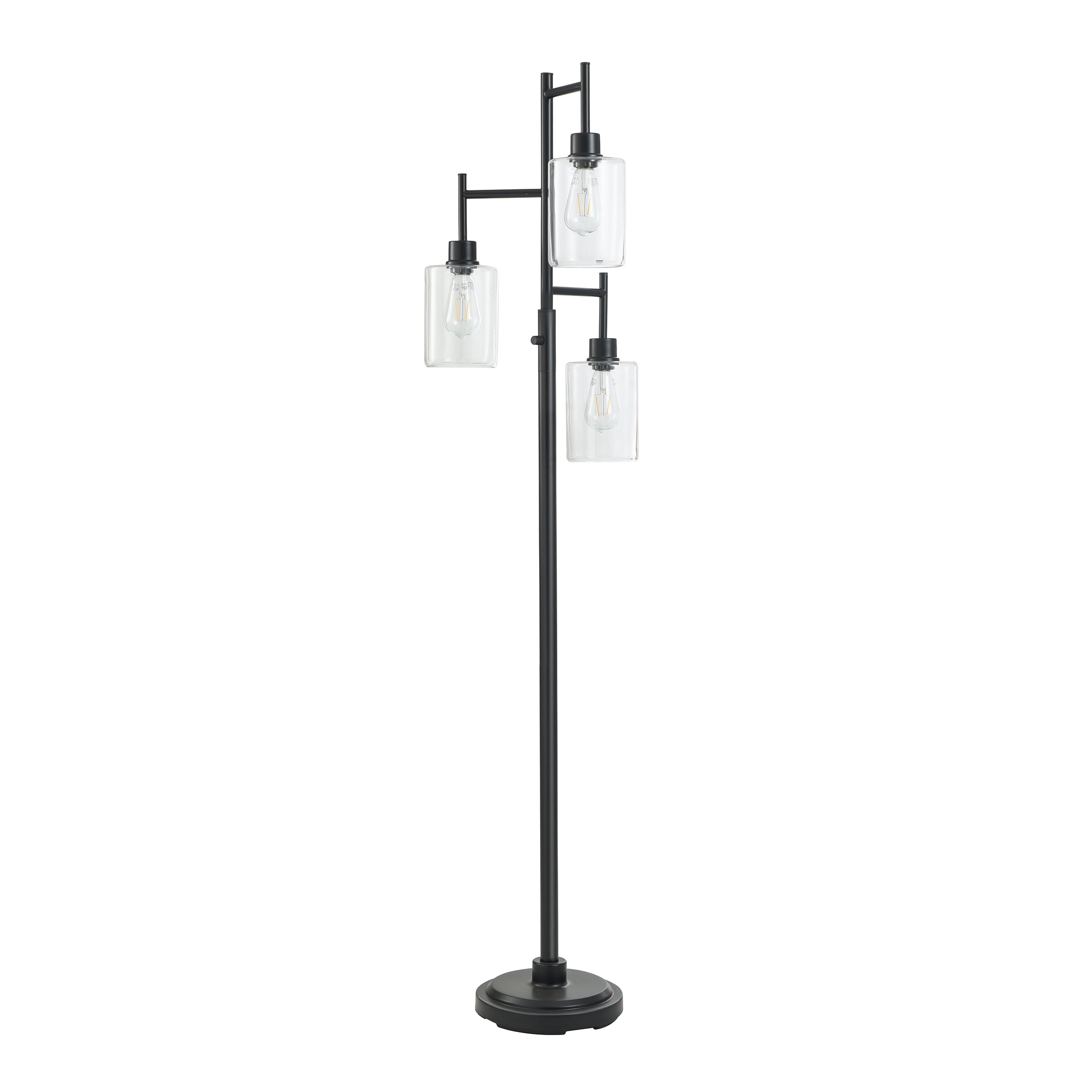 Better Homes & Gardens 63.5 in 3 Light Contemporary Black Floor Lamp Clear Glass - Image 12