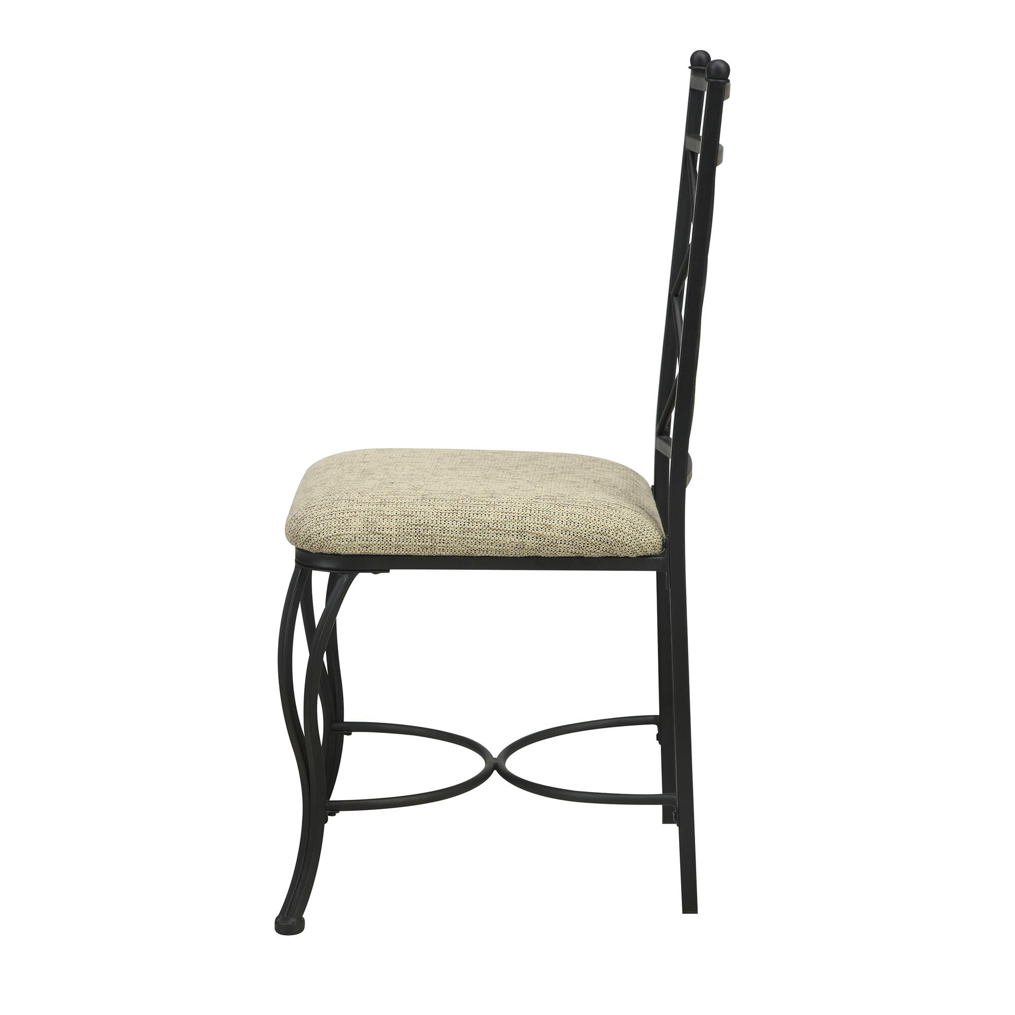 DHP Traditional Glass Top Metal 5-Piece Dinette, Black/Beige - Image 10