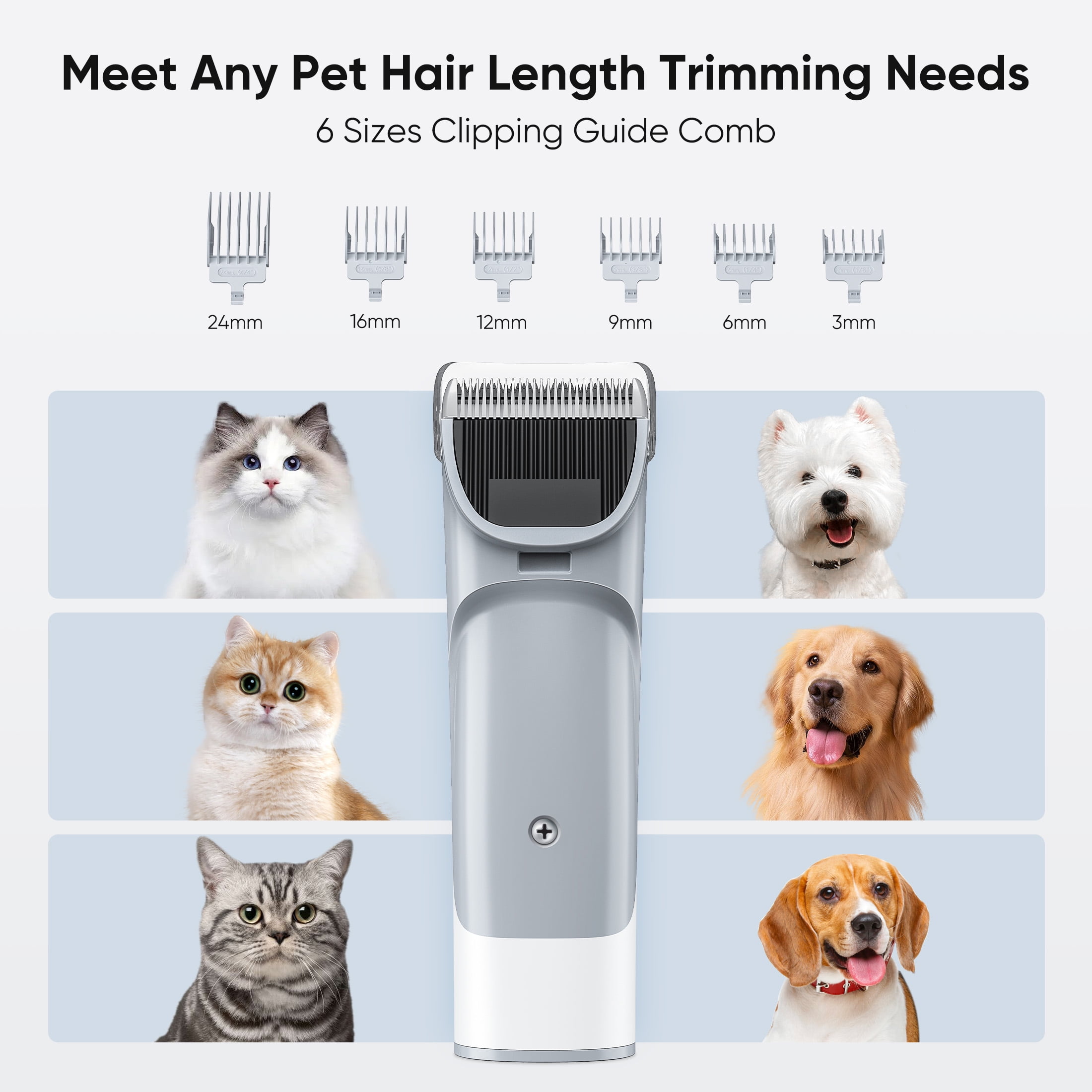 edx Dog Grooming Kit, 2.5L Pet Hair Grooming Vacuum, 5-In-1 Electric Clippers Cleaning Sets For Dog/Cat/Other Animals - Image 3