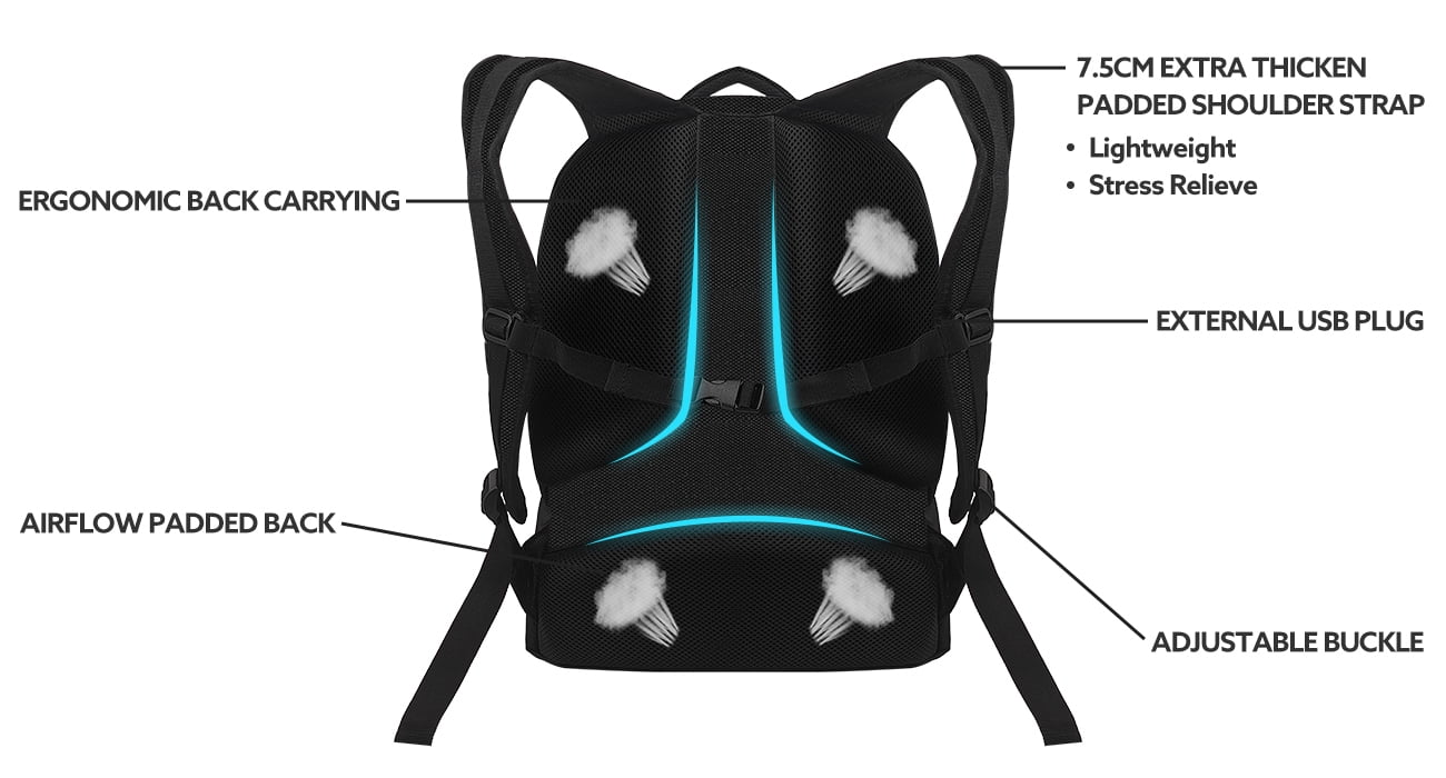 519 Fitness Meal Prep Backpack, Insulated Bodybuilding Lunch Rucksack with Computer Compartment and 6 Meal Containers for Men and Women to Hiking/Picnic, Black - Image 4