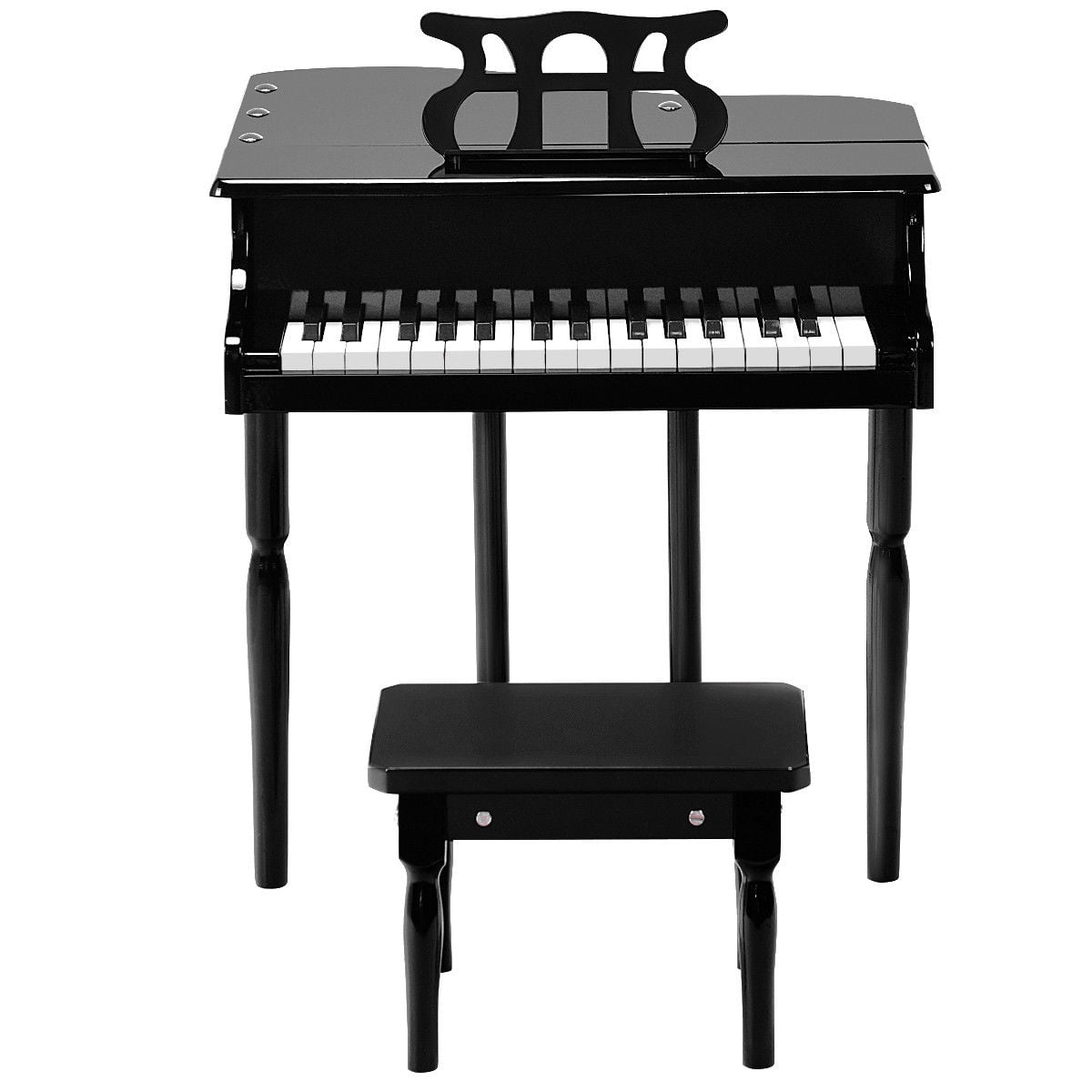Costway Children 30 Key Toy Grand Baby Piano with Kids Bench Wood Black - Image 8