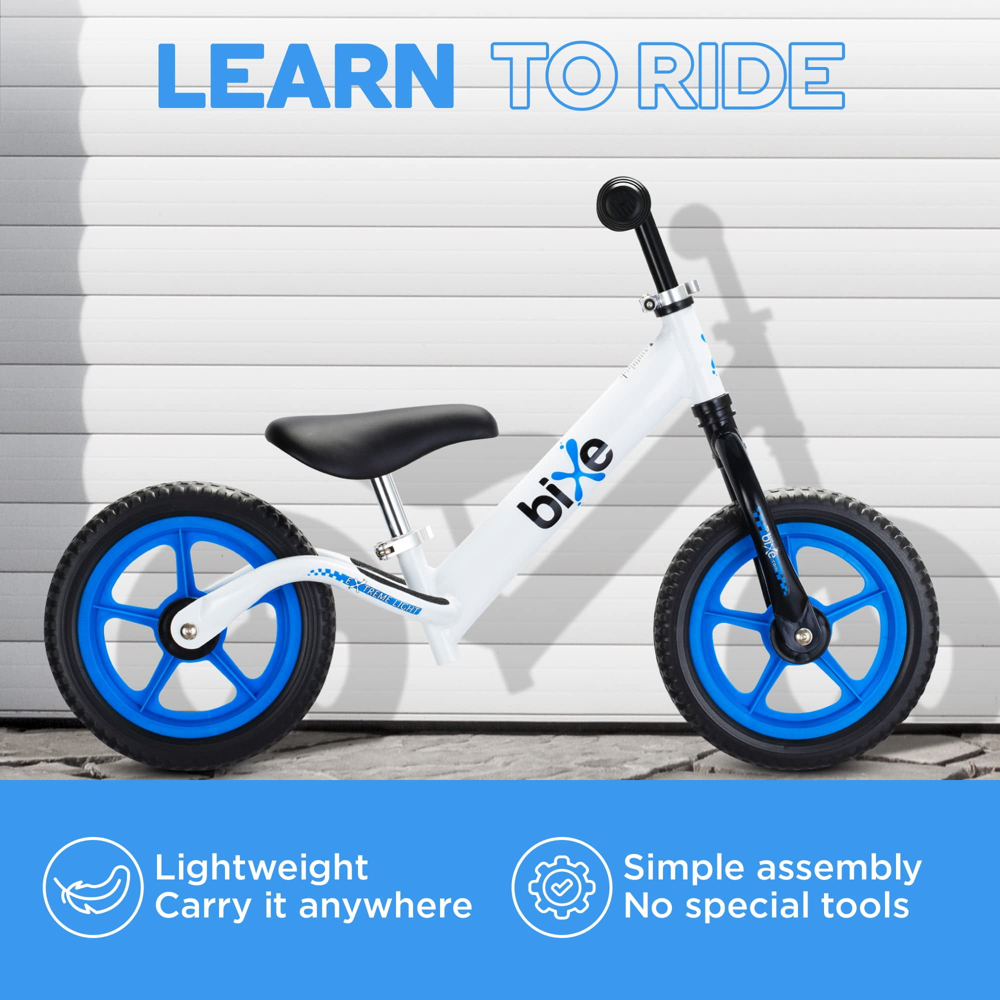 Bixe Aluminum Balance Bike 12” for Kids and Toddlers Ages 2-5 - No Pedal Sport Training Bicycle - Blue - Image 7