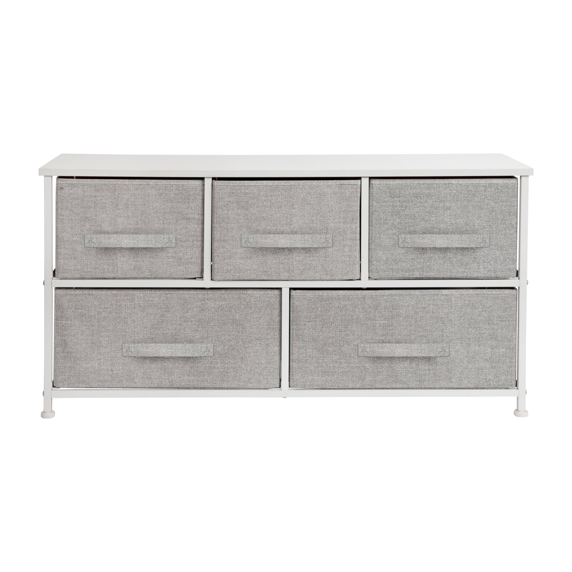 Flash Furniture Harris 5-Drawer Storage Chest of Drawers with Easy Pull Fabric Drawers, Light Gray - Image 4