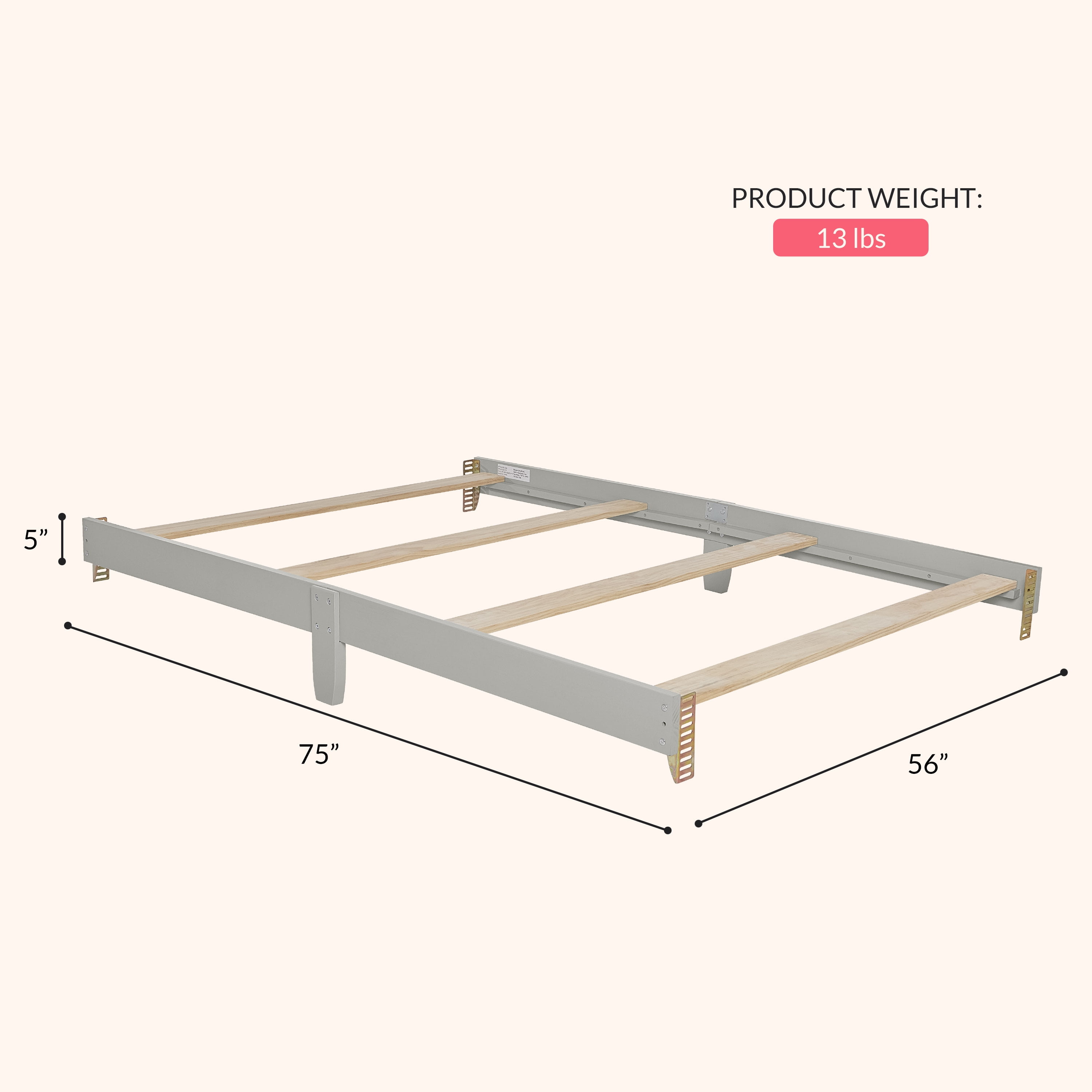 Dream On Me Universal Bed Rail Silver Grey Pearl - Image 5