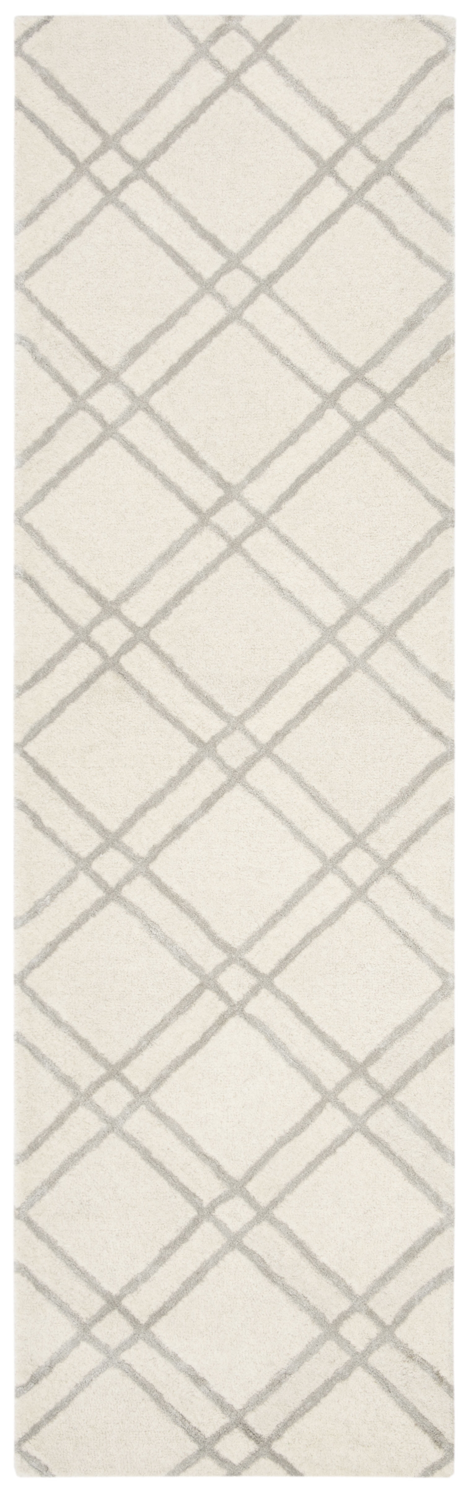 SAFAVIEH Himalaya Maralyn Geometric Wool Runner Rug, Ivory/Silver, 2'3" x 8' - Image 4
