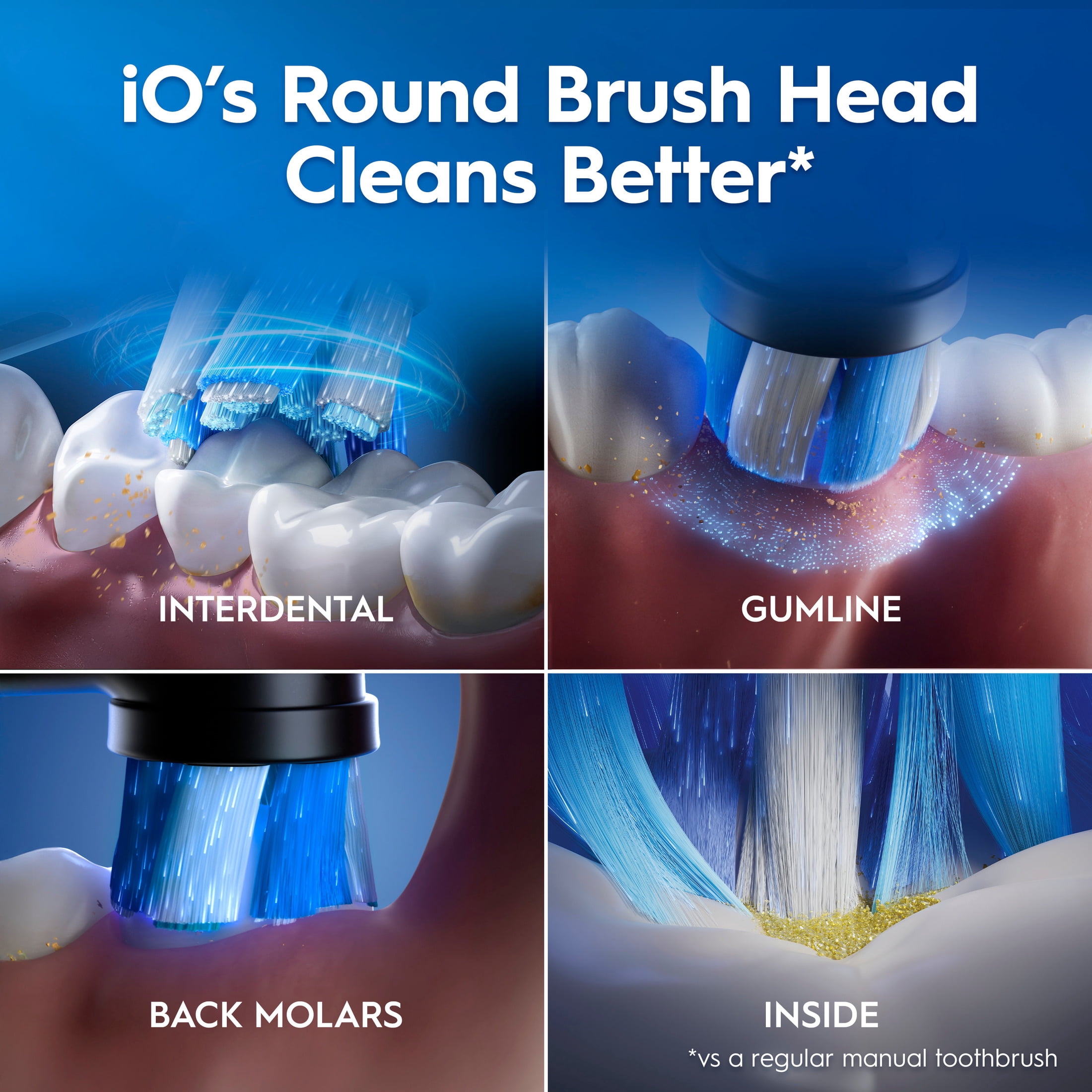 Oral-B Toothbrush, iO Series 10 Rechargeable Electric Toothbrush with (2) Ultimate Clean and (2) Gentle Care Replacement Brush Heads, Black, and Charger - Image 7