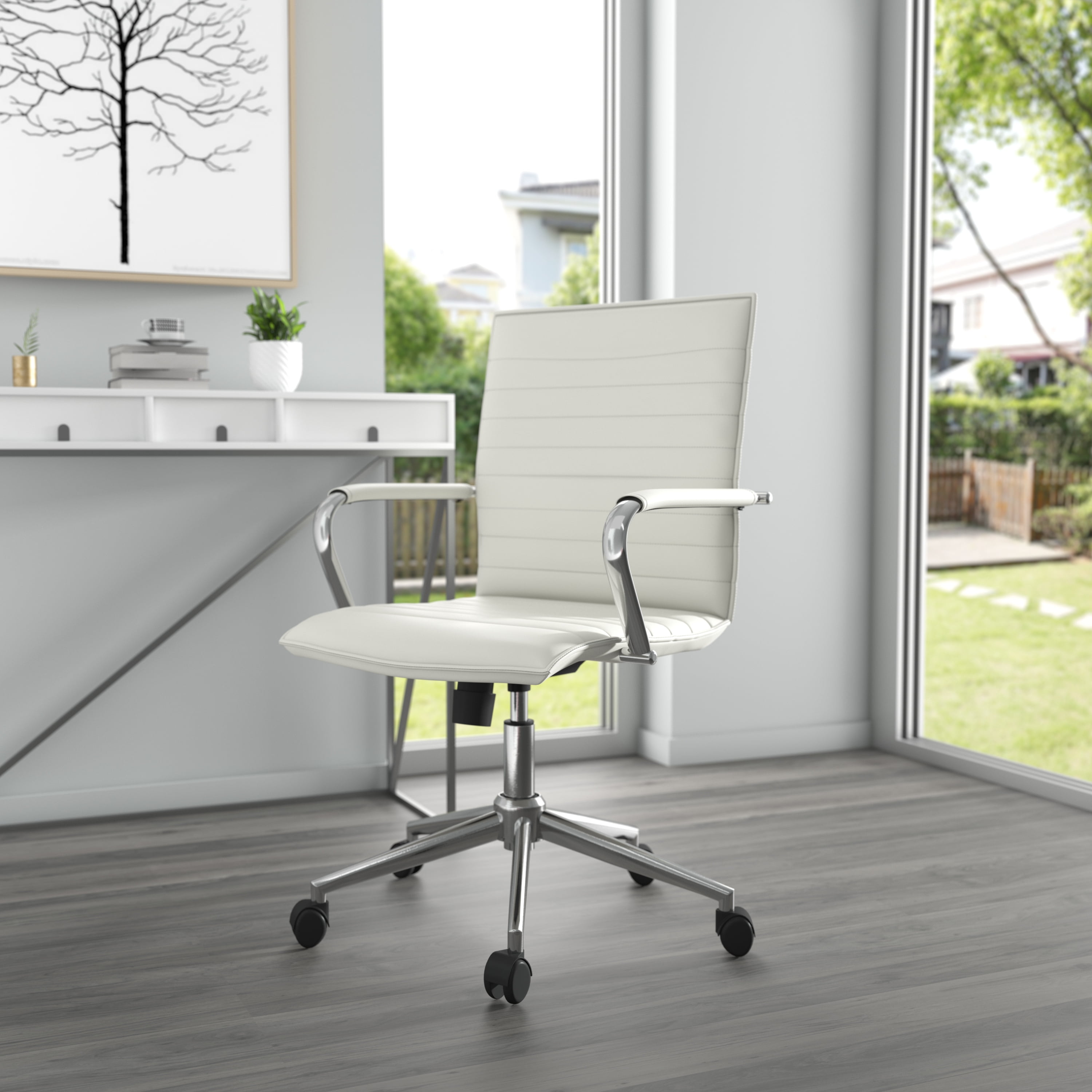 Boss Office Products Hospitality Task Chair with Arms and Casters, White - Image 5