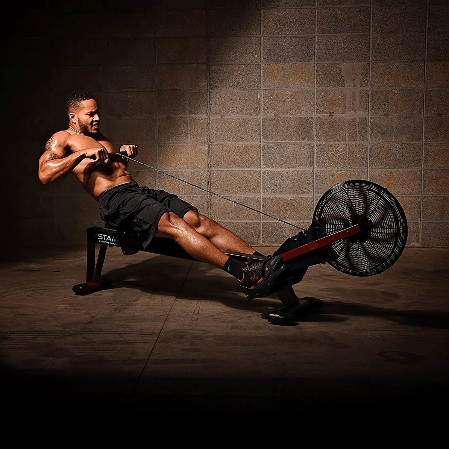 Stamina Exercise Foldable X Air Rower Rowing Machine w/ LCD Display, Red - Image 3