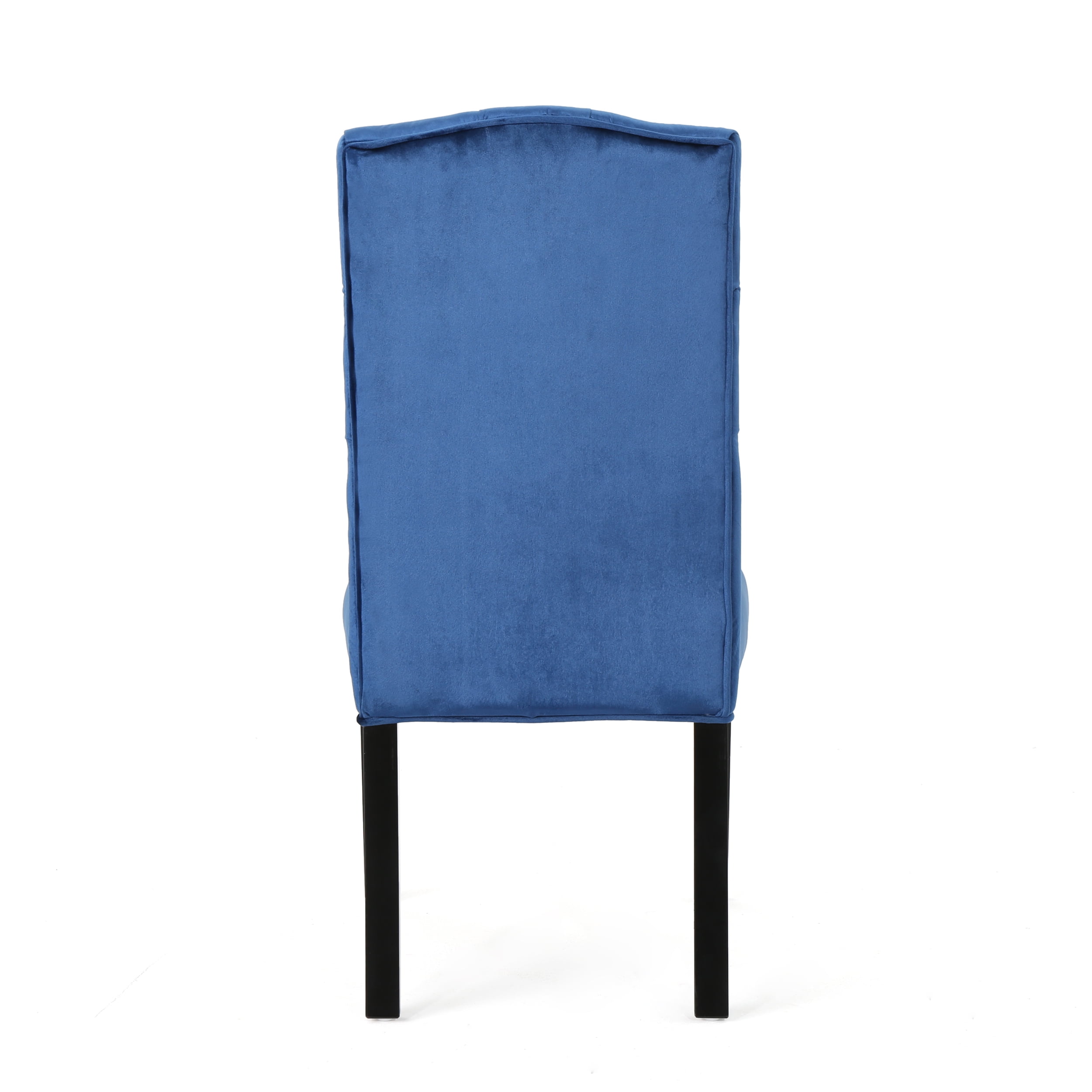 Noble House Nicholas Modern Velvet Dining Chairs, Set of 2,Navy Blue,Dark Brown - Image 4