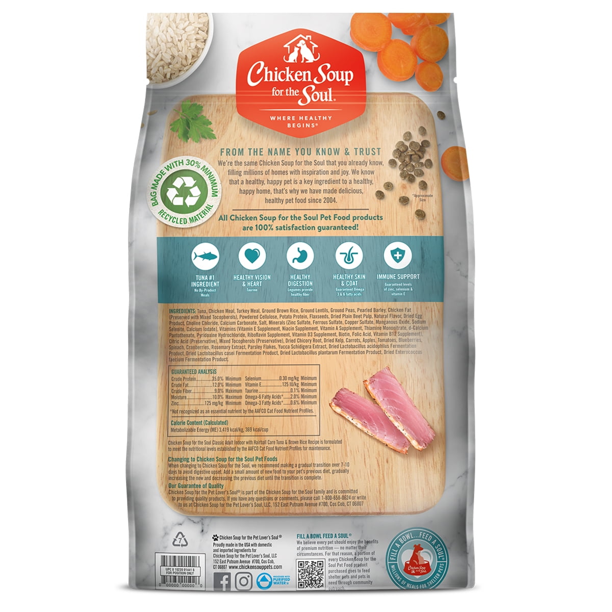 Chicken Soup for the Soul Indoor Cat Food - Tuna & Brown Rice Dry Recipe, 13.5 lb - Image 3
